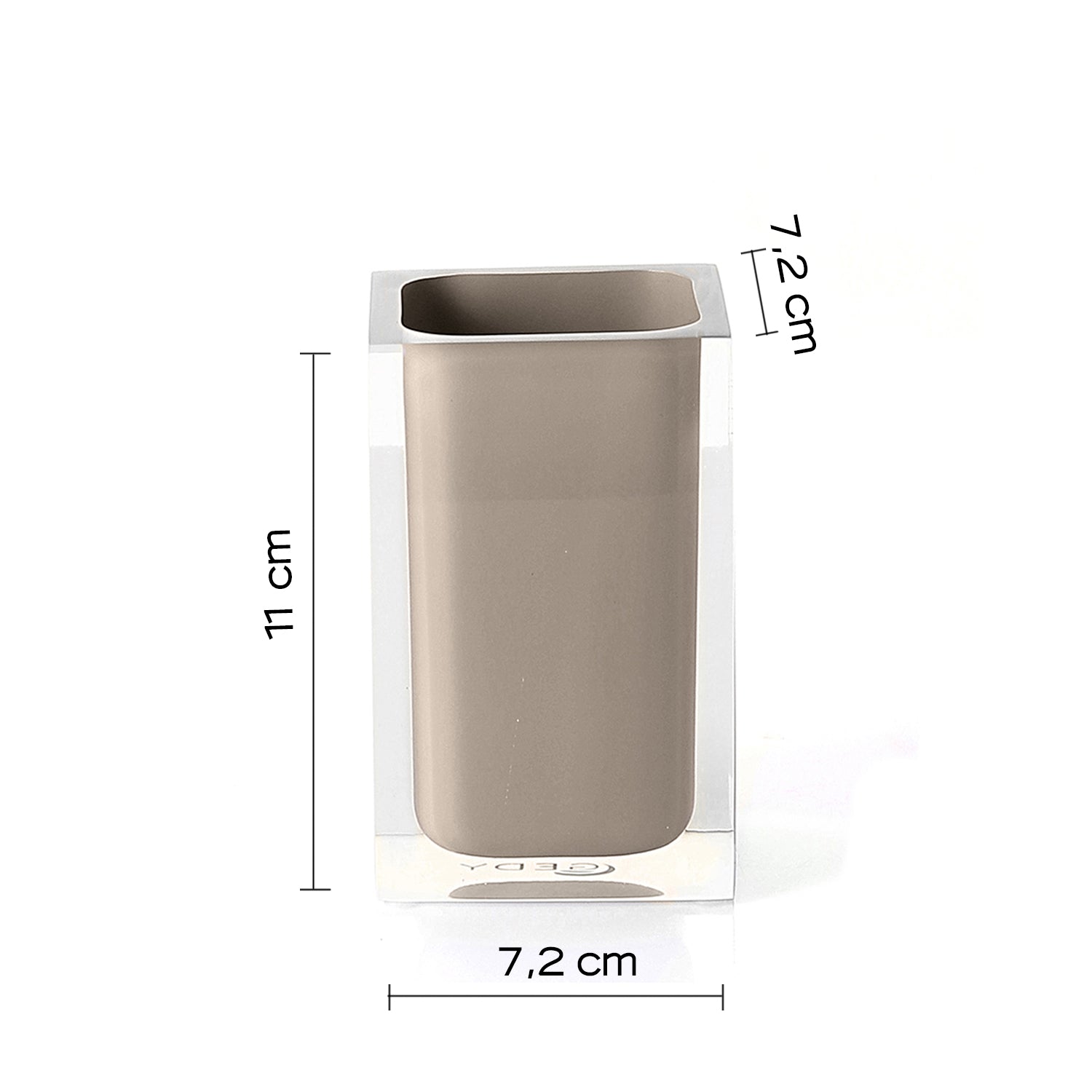  Portaspazzolini da appoggio in resina Gedy serie Rainbow - Tortora Chiaro