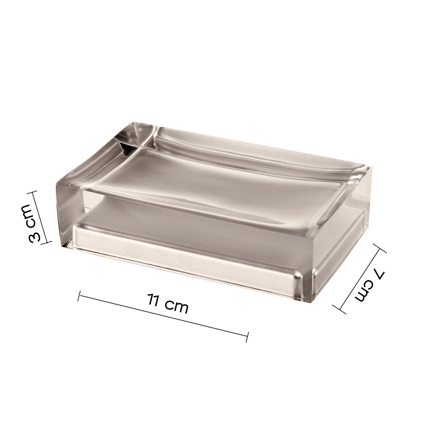  Portasapone da appoggio in resina collezione Gedy serie Rainbow - Tortora