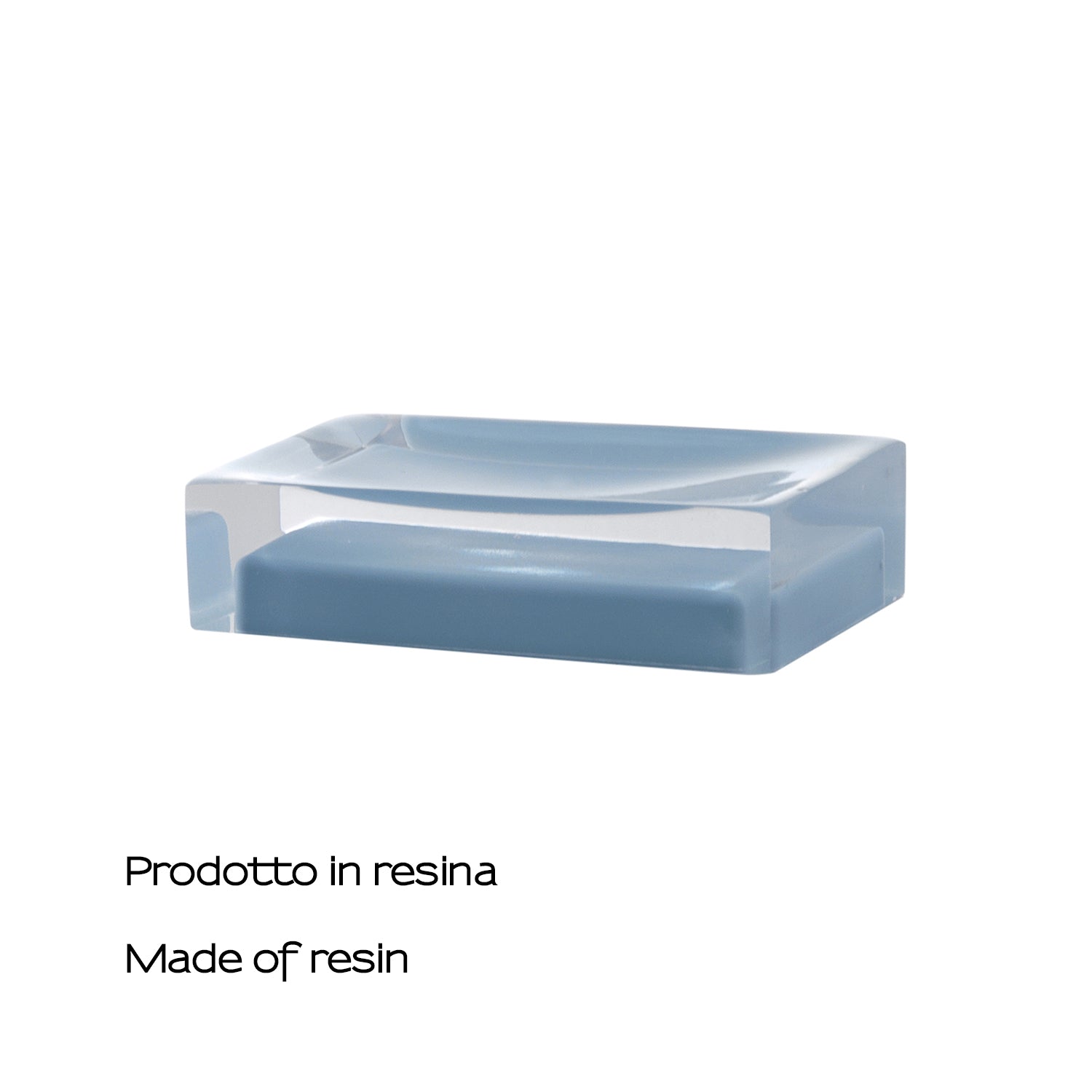  Portasapone da appoggio in resina collezione Gedy serie Rainbow - Celeste