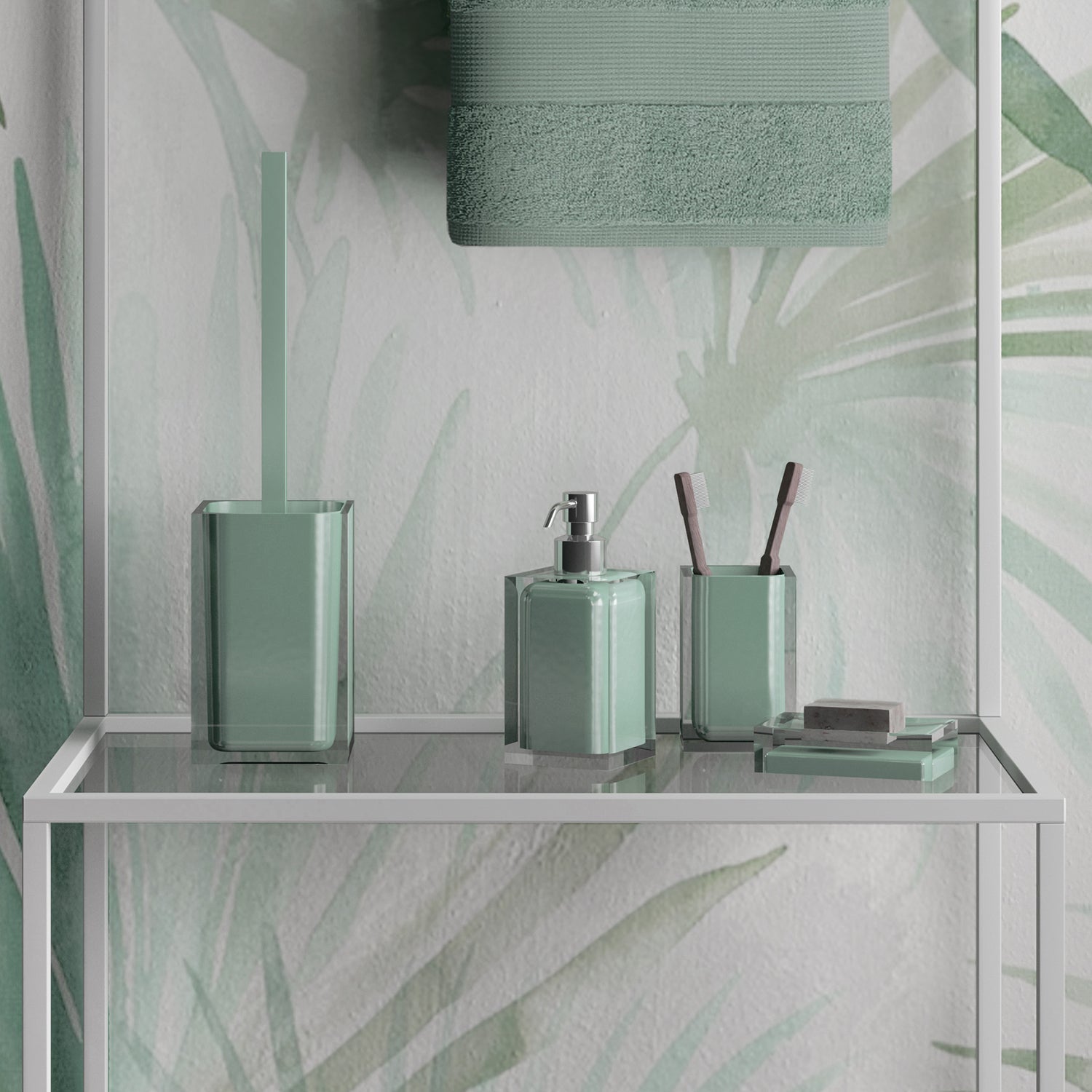  Scopino da appoggio in resina Gedy serie Rainbow - Verde Menta by CeramicStore | Lo specialista del tuo bagno