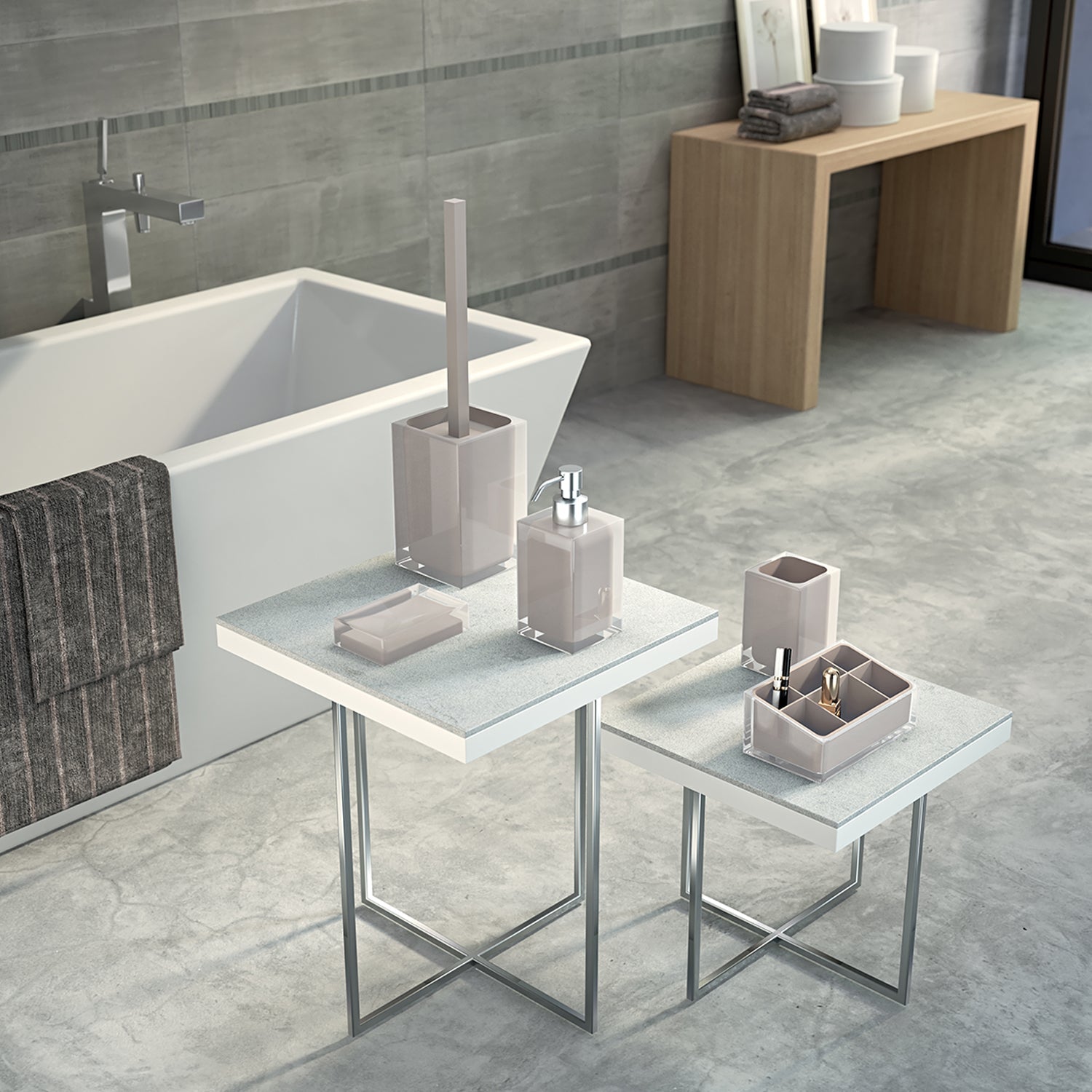  Scopino da appoggio in resina Gedy serie Rainbow - Tortora Chiaro by CeramicStore | Lo specialista del tuo bagno