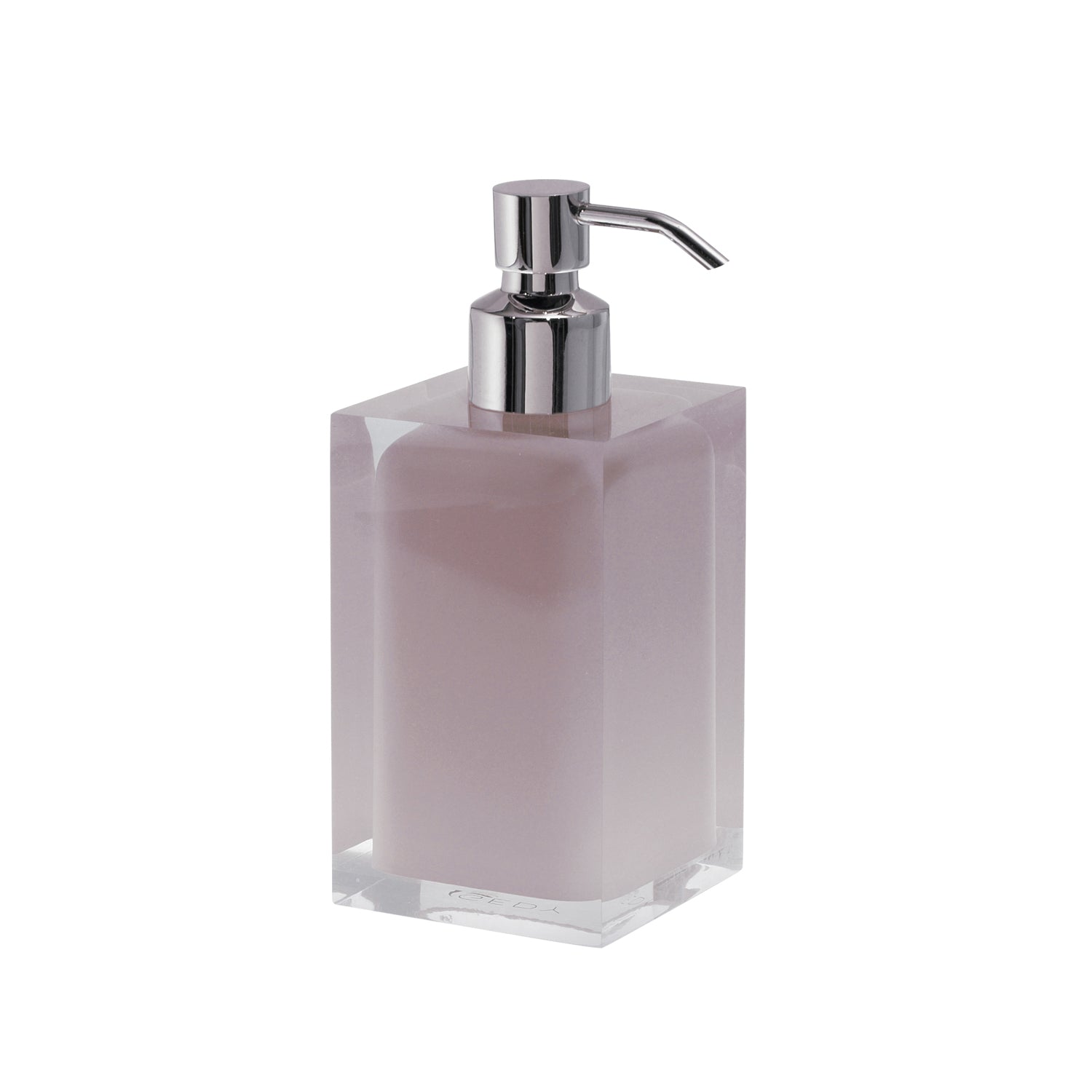 Dosasapone da appoggio con erogatore in metallo cromato Gedy serie Rainbow - Rosa