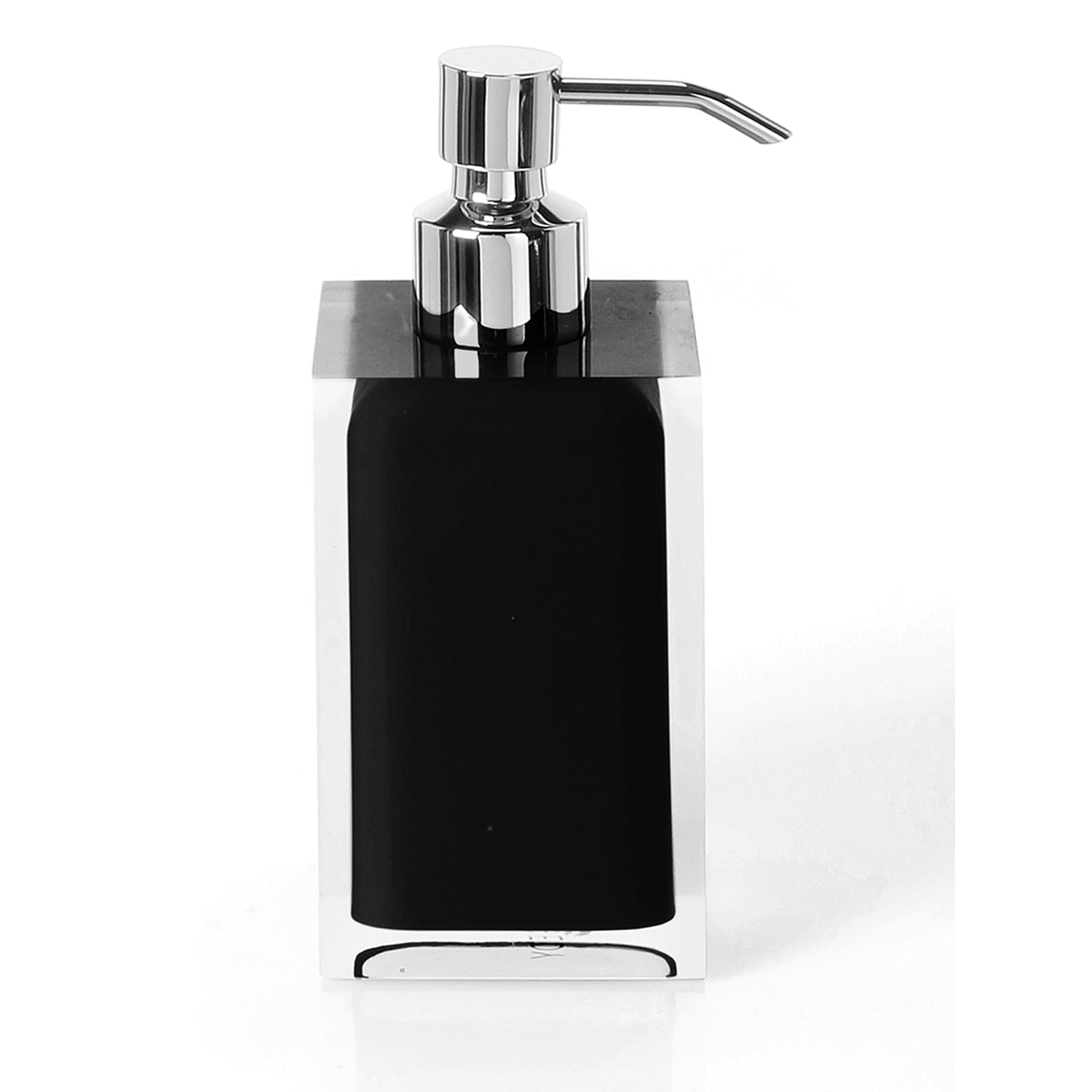 Dosasapone da appoggio con erogatore in metallo cromato Gedy serie Rainbow - Nero