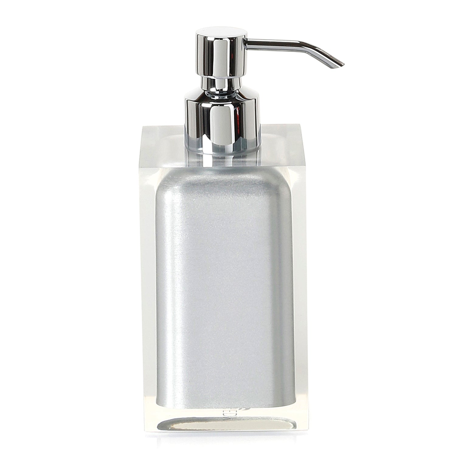  Dosasapone da appoggio con erogatore in metallo cromato Gedy serie Rainbow - Argento