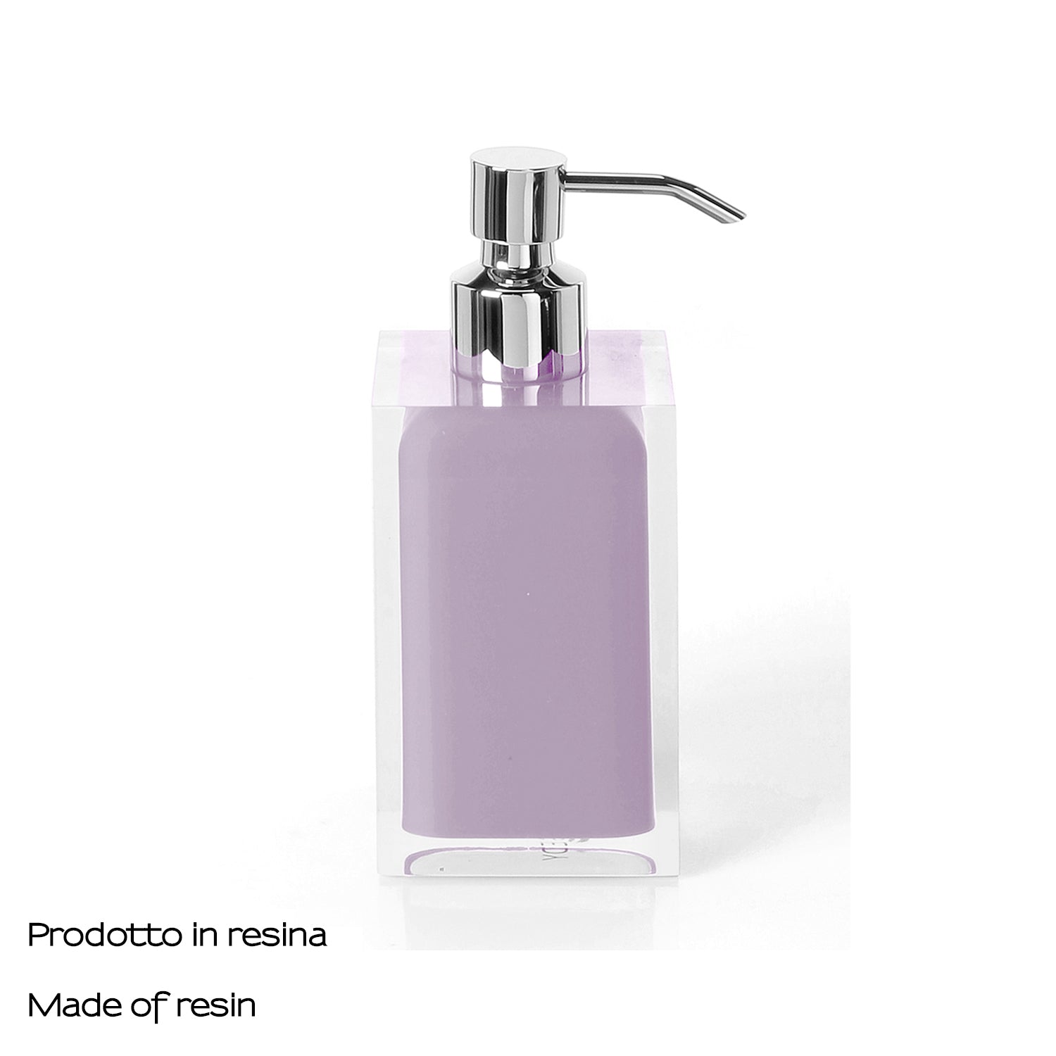  Dosasapone da appoggio con erogatore in metallo cromato Gedy serie Rainbow - Lilla