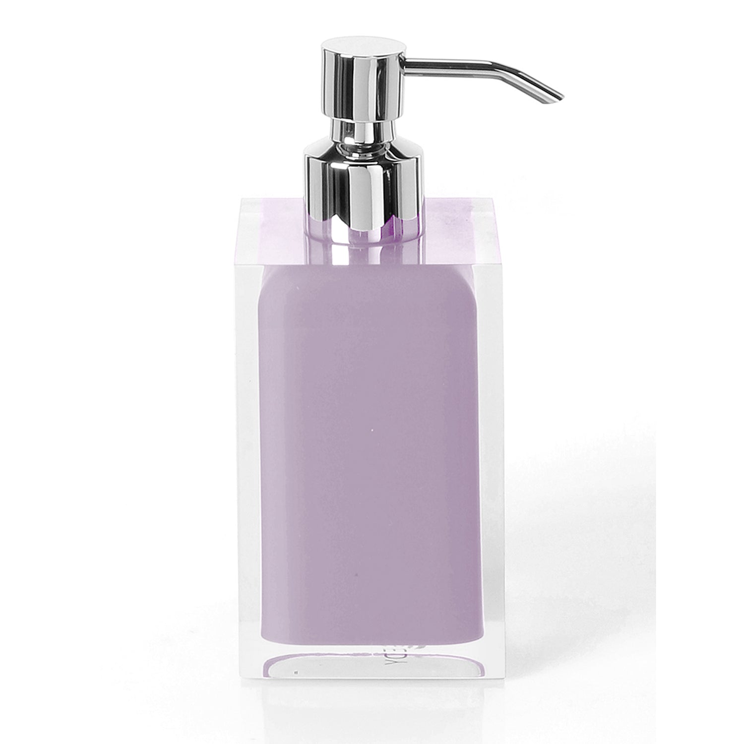 Dosasapone da appoggio con erogatore in metallo cromato Gedy serie Rainbow - Lilla