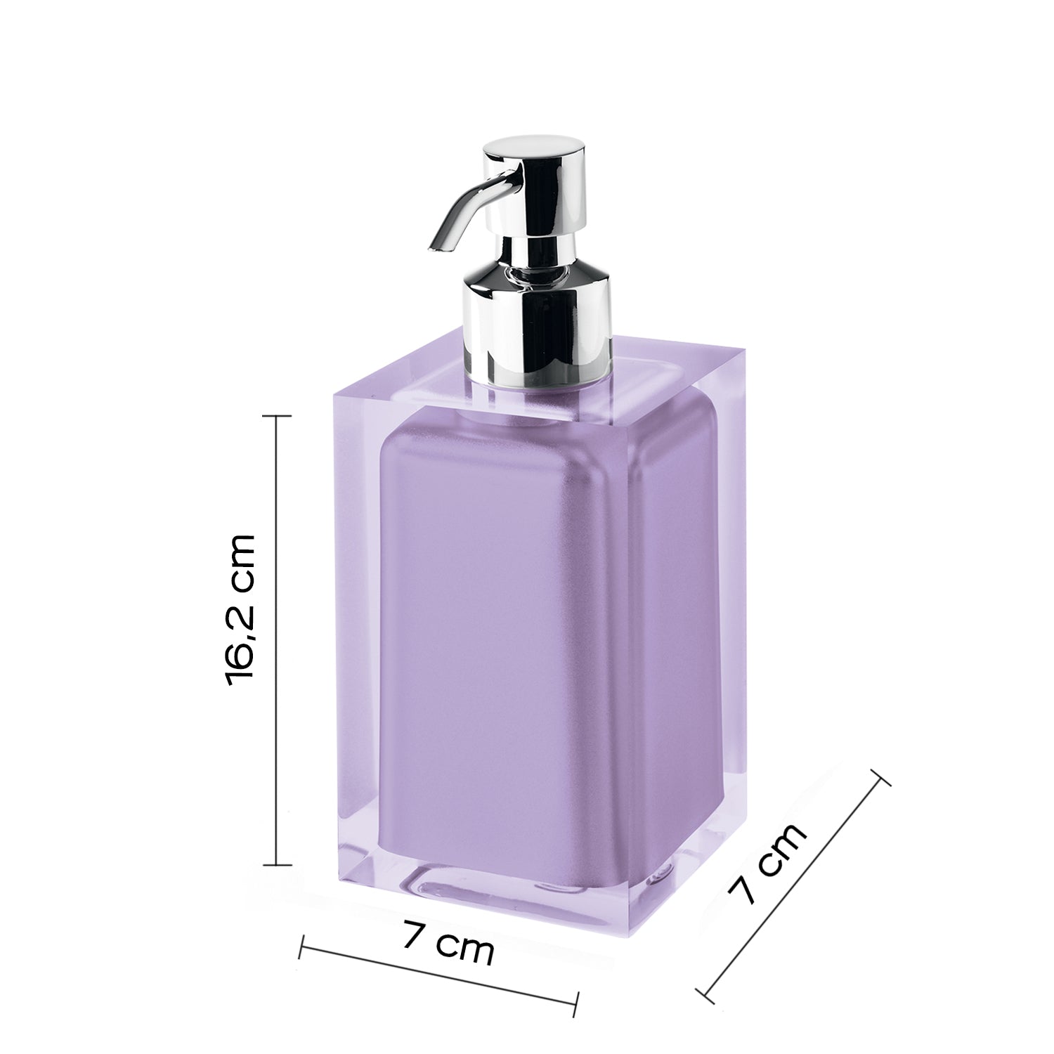  Dosasapone da appoggio con erogatore in metallo cromato Gedy serie Rainbow - Lilla