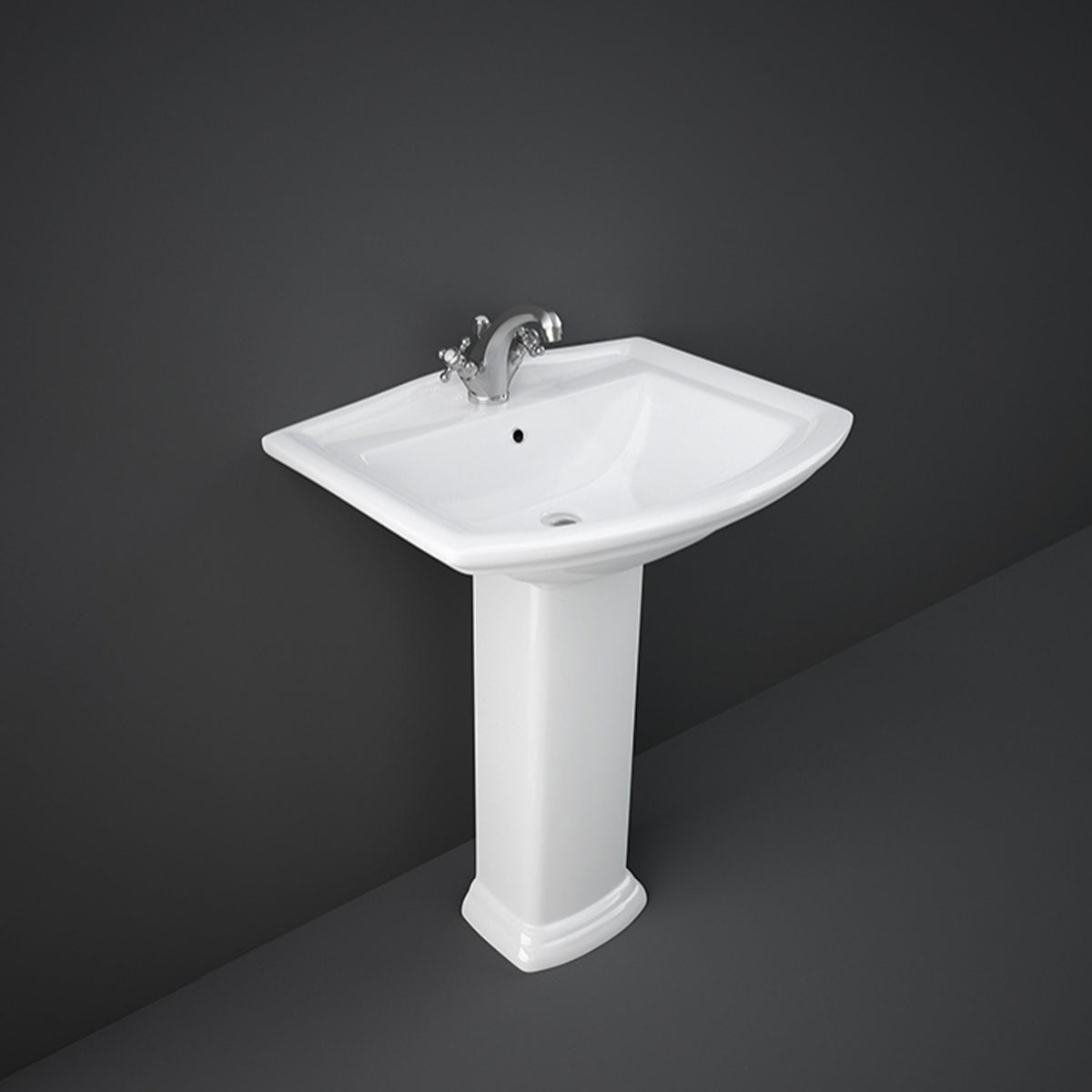Colonna in porcellana per lavabo RAK serie Washington H. 68 cm - Bianco 3