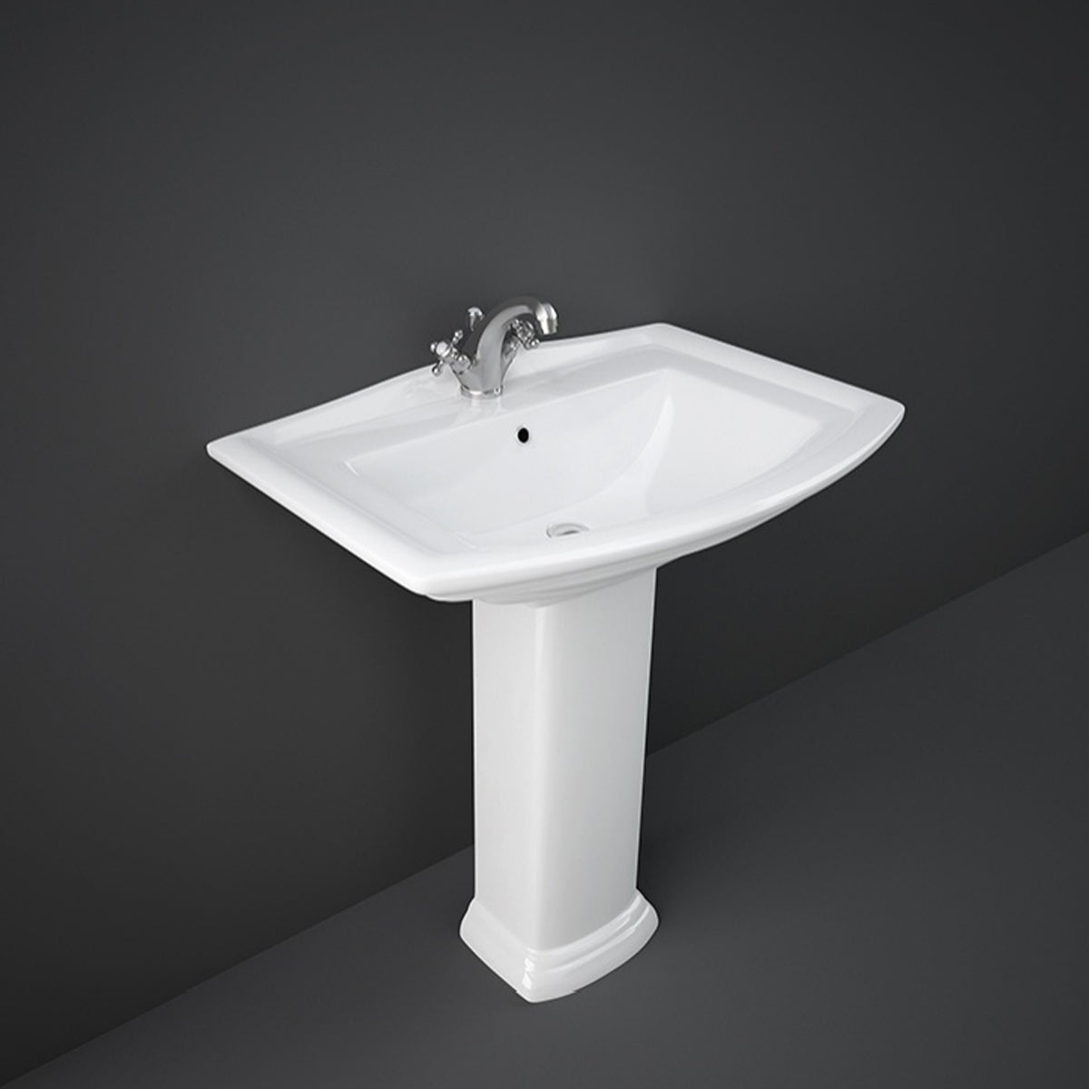 Colonna in porcellana per lavabo RAK serie Washington H. 68 cm - Bianco 2