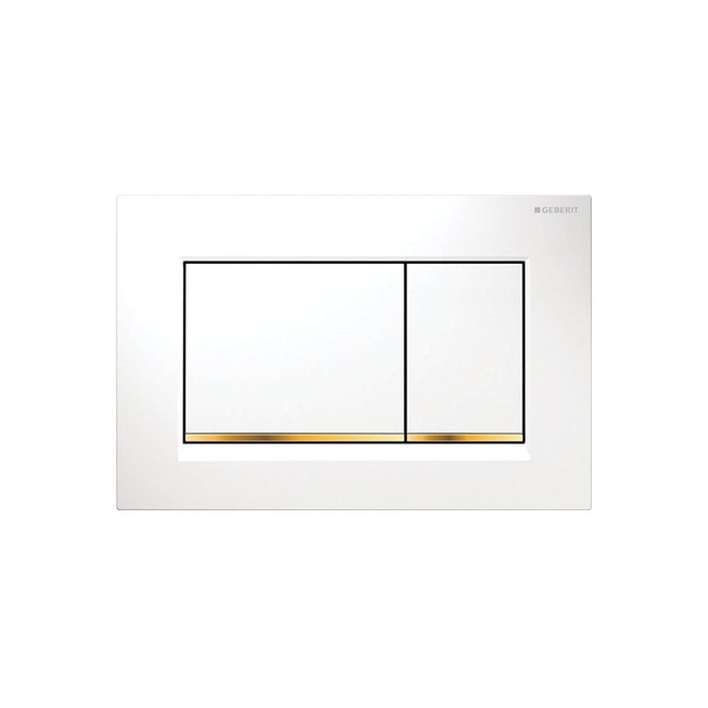 115.883.KK.1 Piastra di azionamento Geberit Sigma 30 Bianca-ORO-Bianca