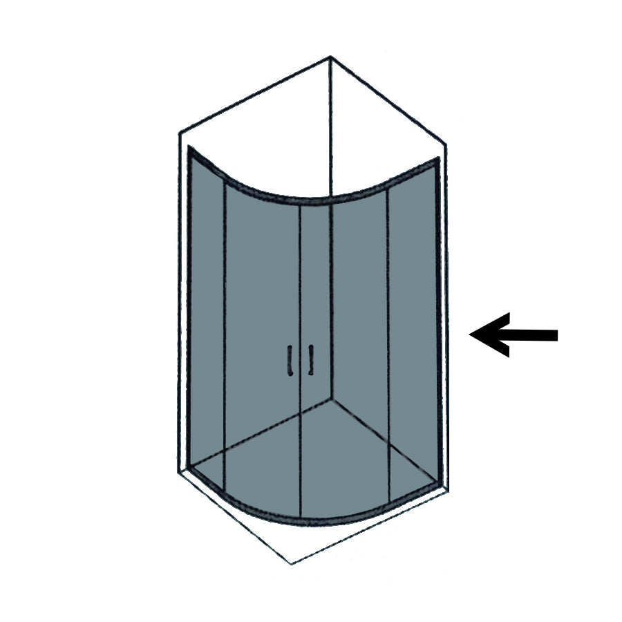 Box doccia semicircolare cm 80x80 Smart apertura scorrevole in cristallo temperato trasparente da 6 mm 9