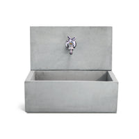 Acquaio da giardino con para-schizzi in cemento grigio cm 45x35 cm modello Q-Desy