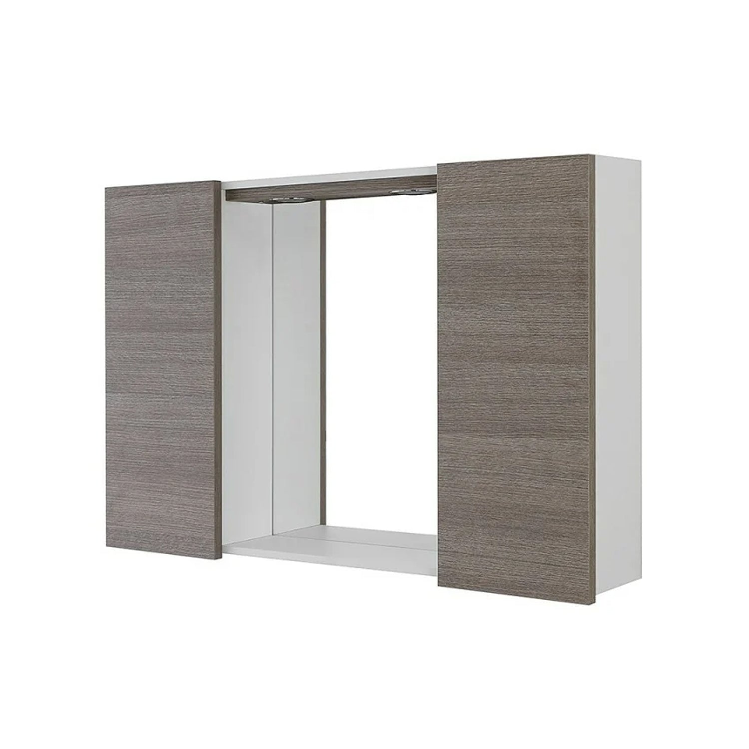 Specchiera con ante e illuminazione LED Cubi&Co Mondial 91x61 cm - Rovere Scuro