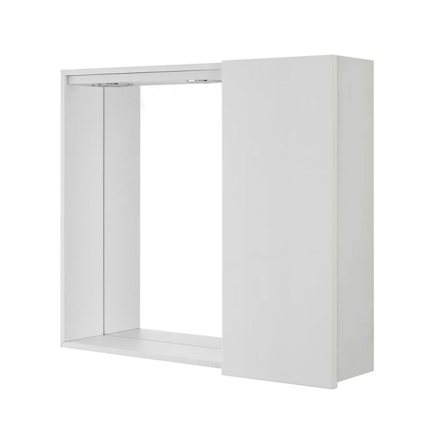 Specchiera con anta e illuminazione LED Cubi&Co Mondial 68 x 61 cm - Bianco Laccato