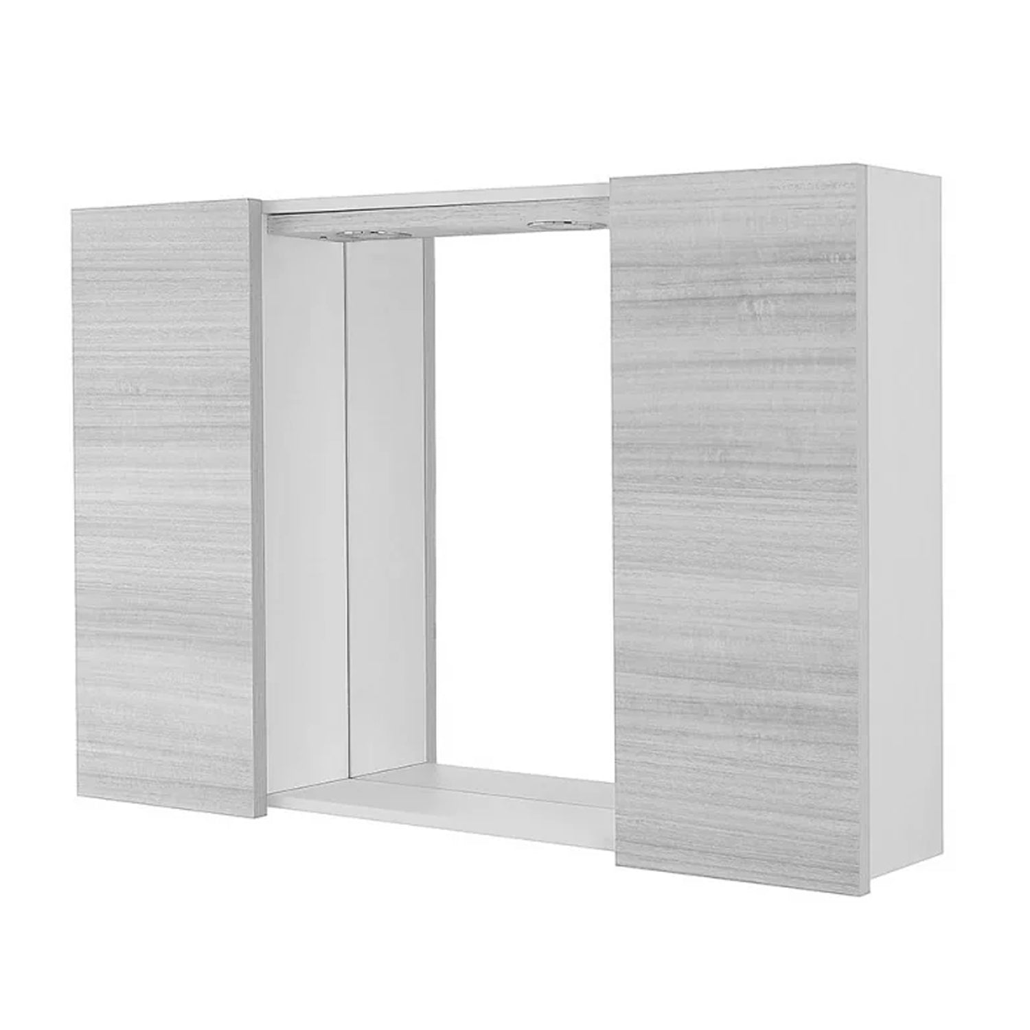 Specchiera con ante e illuminazione LED Cubi&Co serie Star 91x61 cm - Grigio