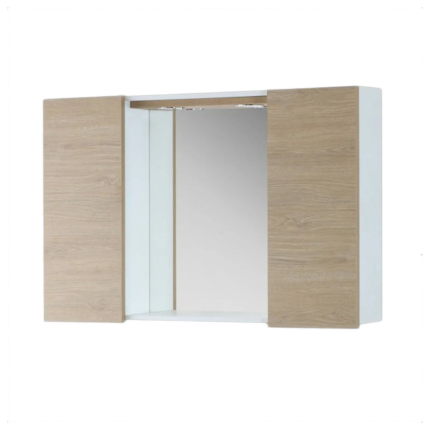 Specchiera con ante e illuminazione LED Cubi&Co serie Star 91x61 cm - Larice