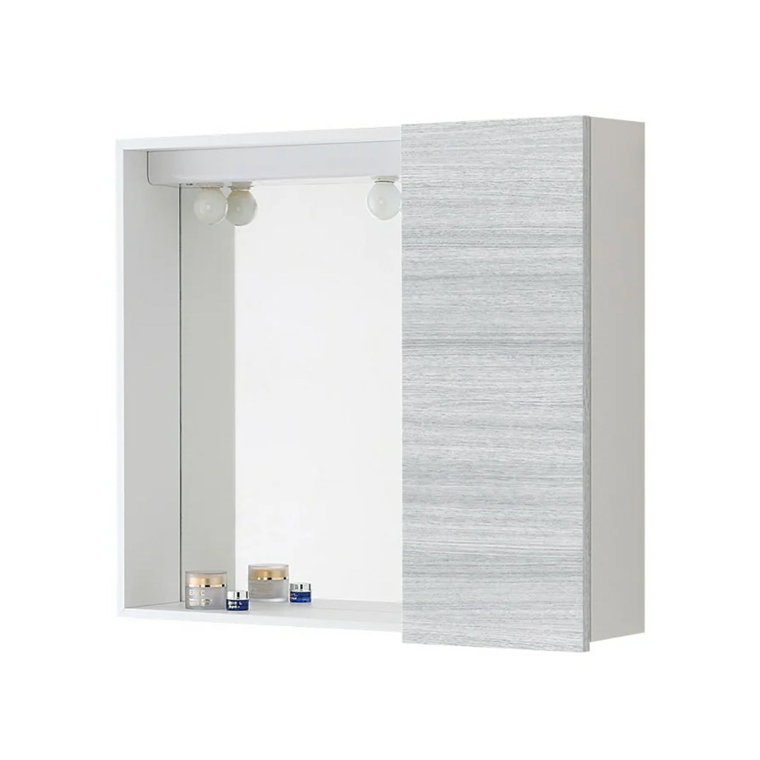 Specchiera con anta e illuminazione LED Cubi&Co serie Star 68 x 61 cm - Grigio