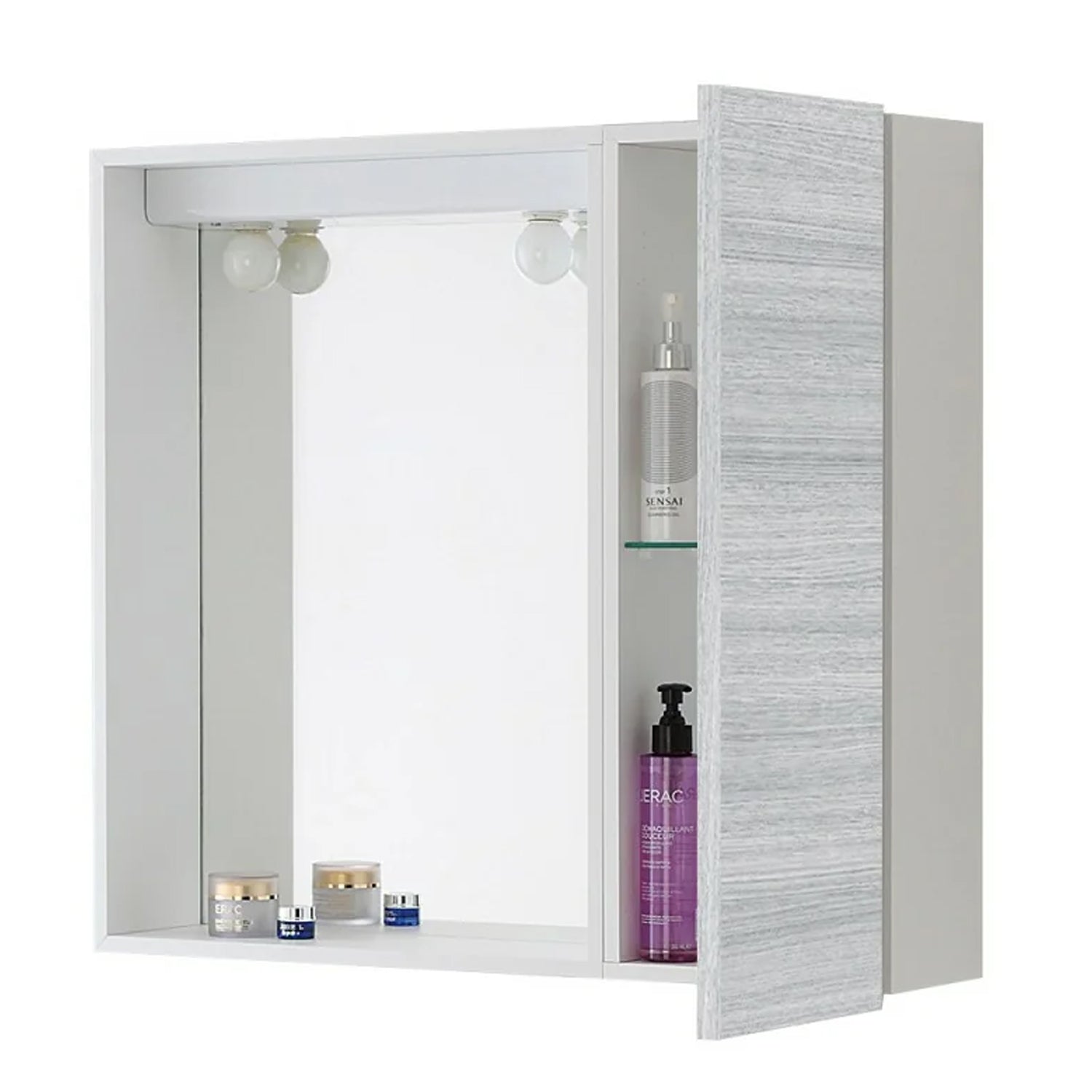 Specchiera con anta e illuminazione LED Cubi&Co serie Star 68 x 61 cm - Grigio 3