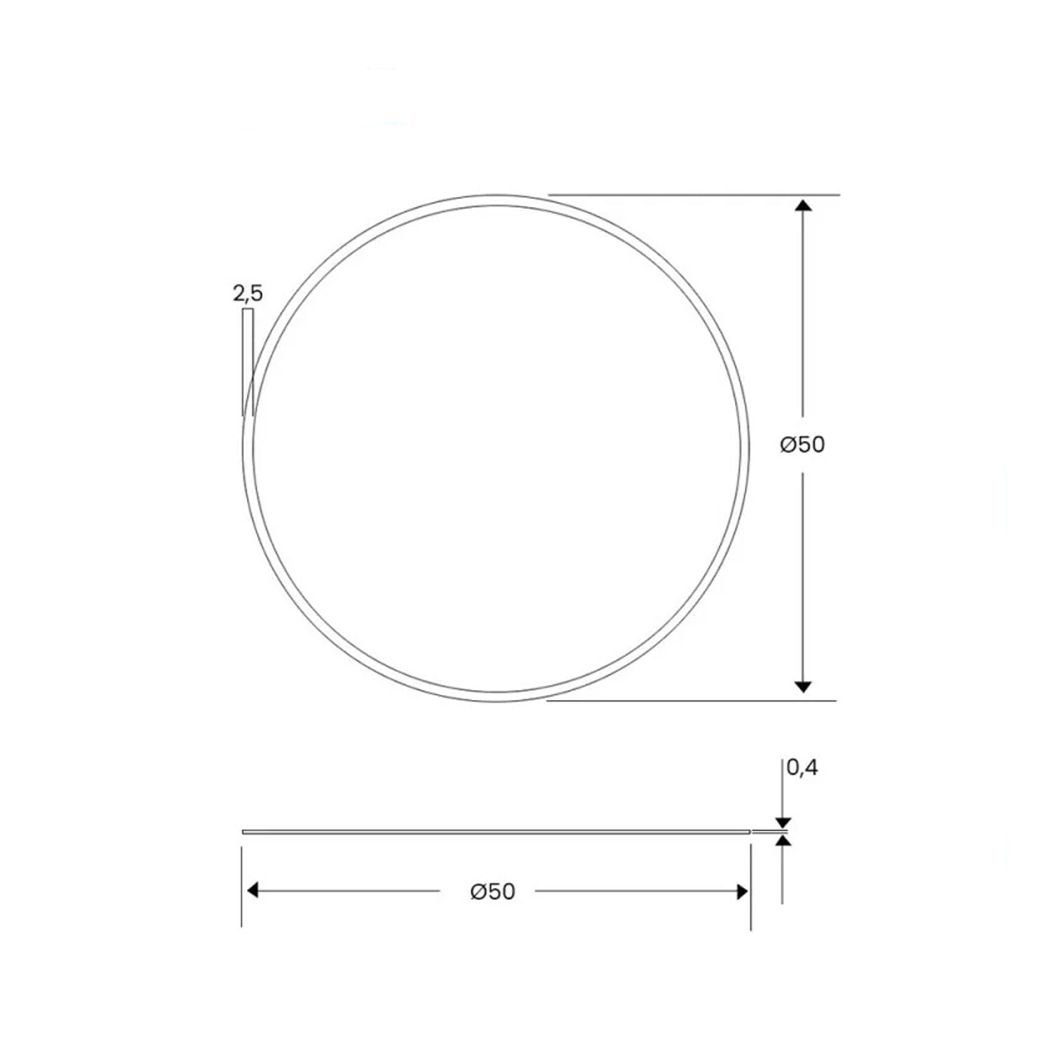 Specchio tondo con bisellatura a filo Cubi&Co modello Best - ø 50 cm 2