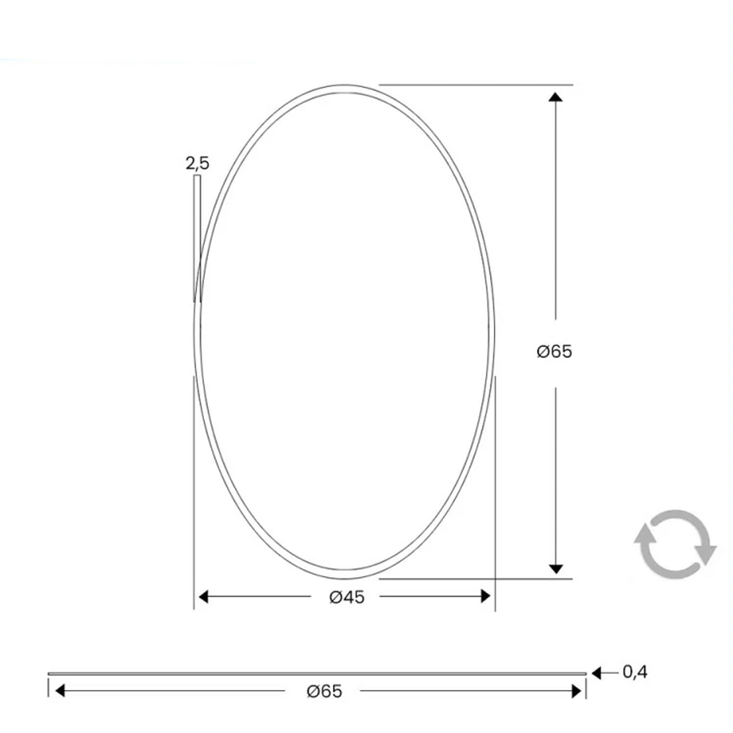 Specchio ovale reversibile con bisellatura a filo Cubi&Co modello Best - 45x65 cm 2