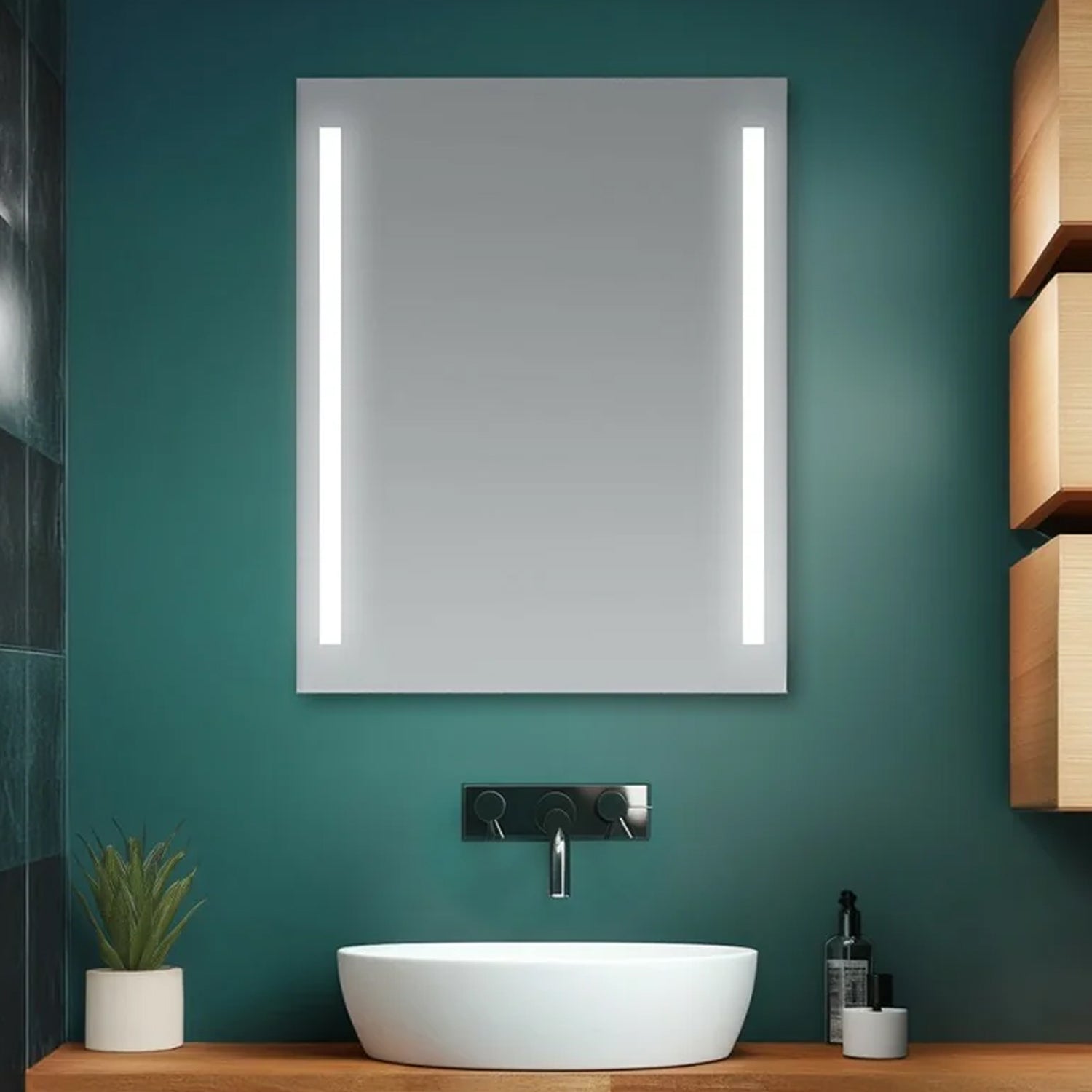 Specchio con strisce LED Cubi&Co modello Twin - 60x80 cm