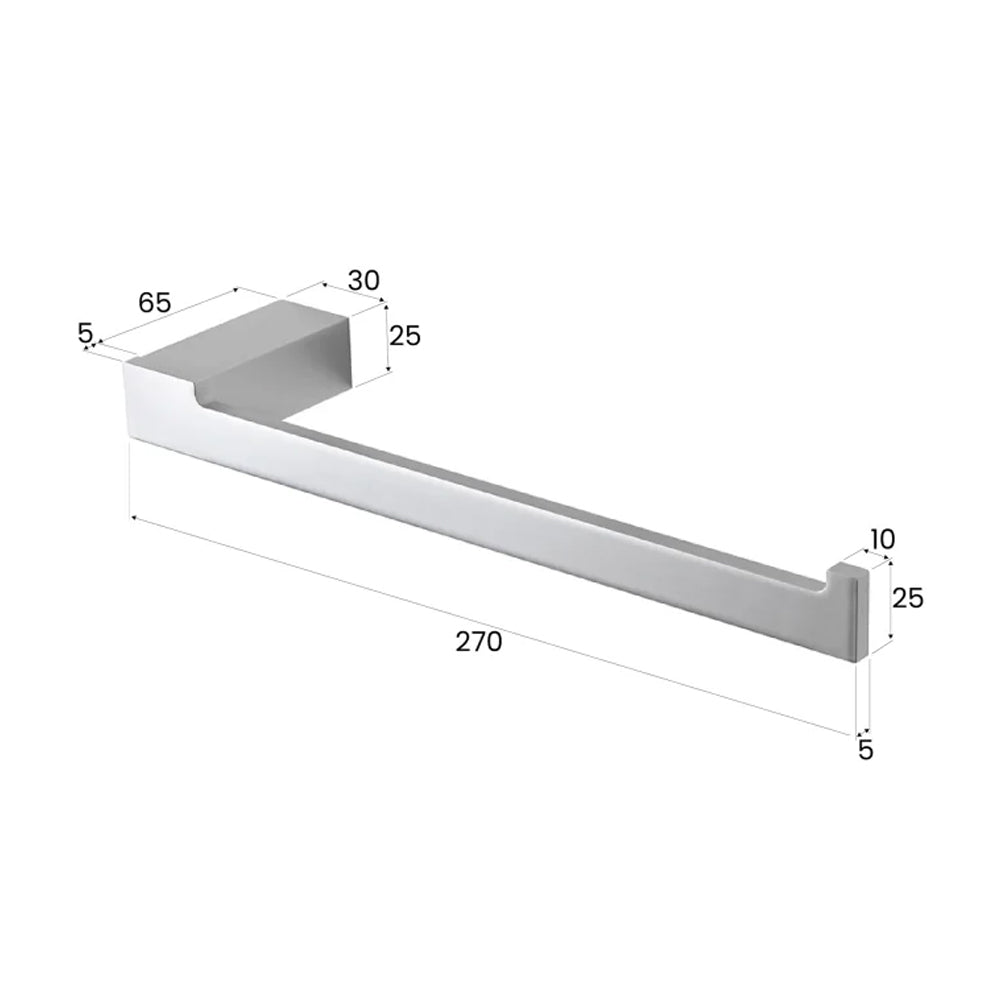 Porta salviette 27 cm in alluminio Bathcore Serie Sun - Argento 2