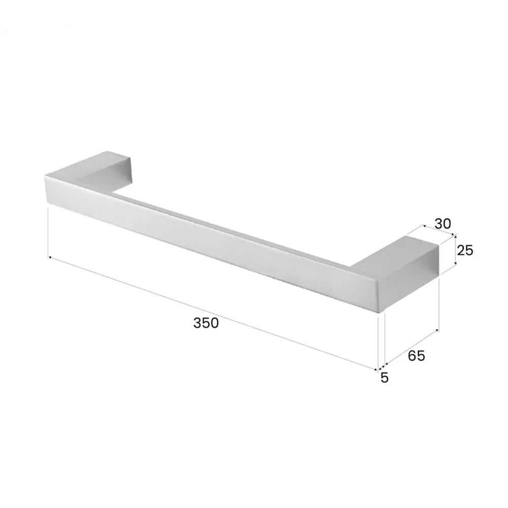Porta asciugamani 35 cm in alluminio Bathcore Serie Sun - Argento 2