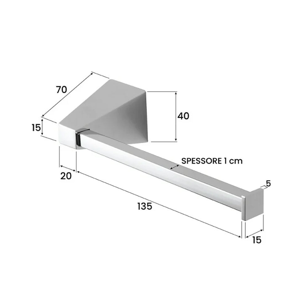 Porta rotolo bagno in Cromall Bathcore Serie Piramide - Cromo 2