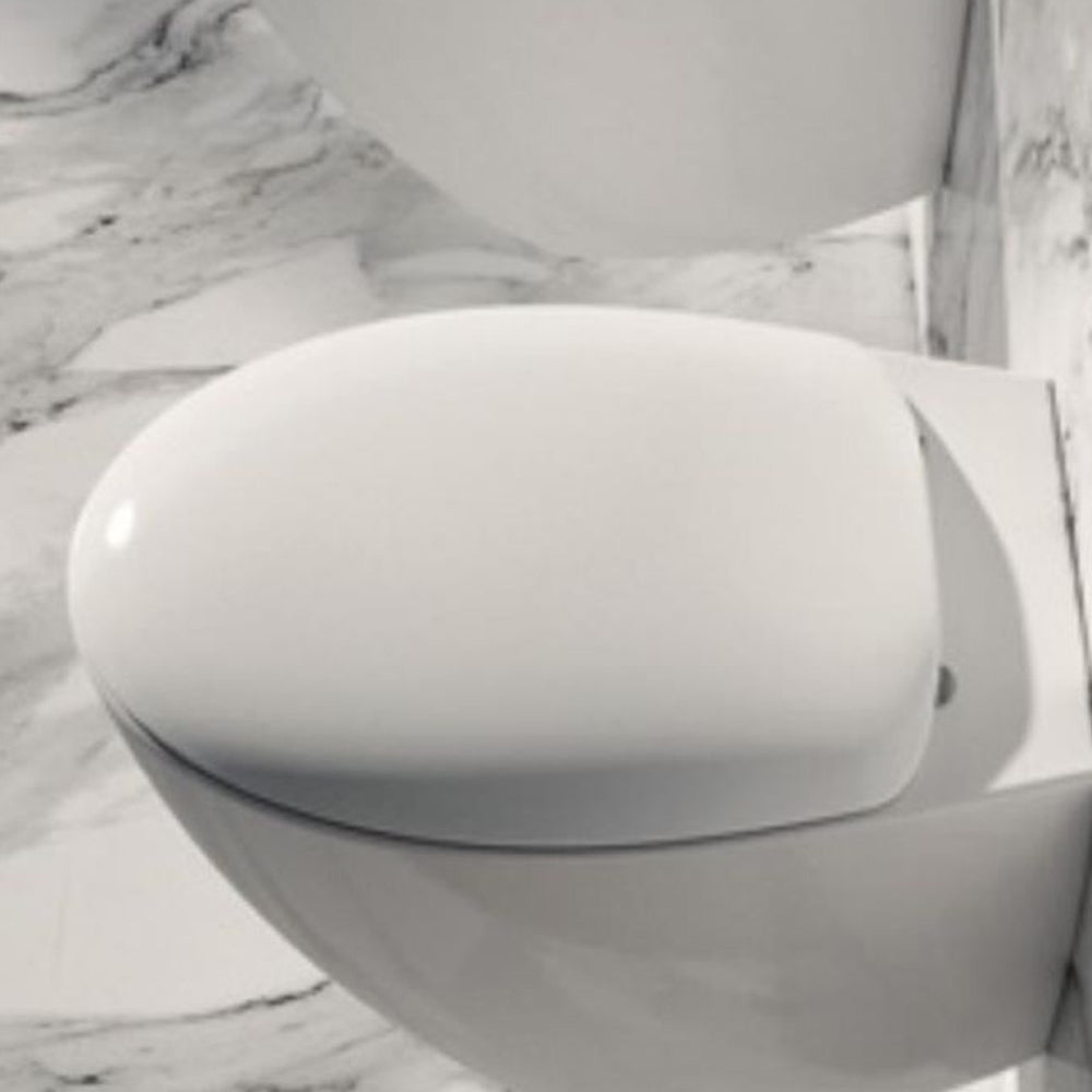  Sedile wc Mascalzone Domus Falerii con chiusura rallentata in termoindurente bianco lucido