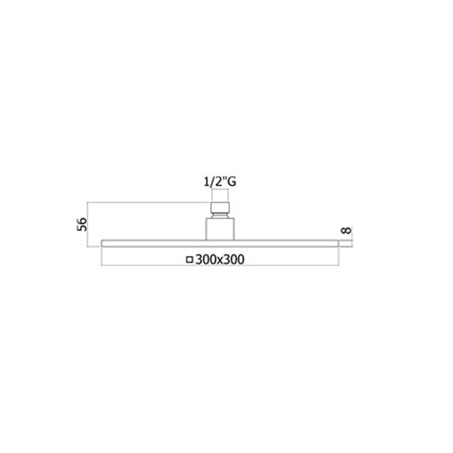  Soffione doccia quadro anticalcare Paffoni King 30x30 cm in metallo Nero Opaco by CeramicStore | Lo specialista del tuo bagno