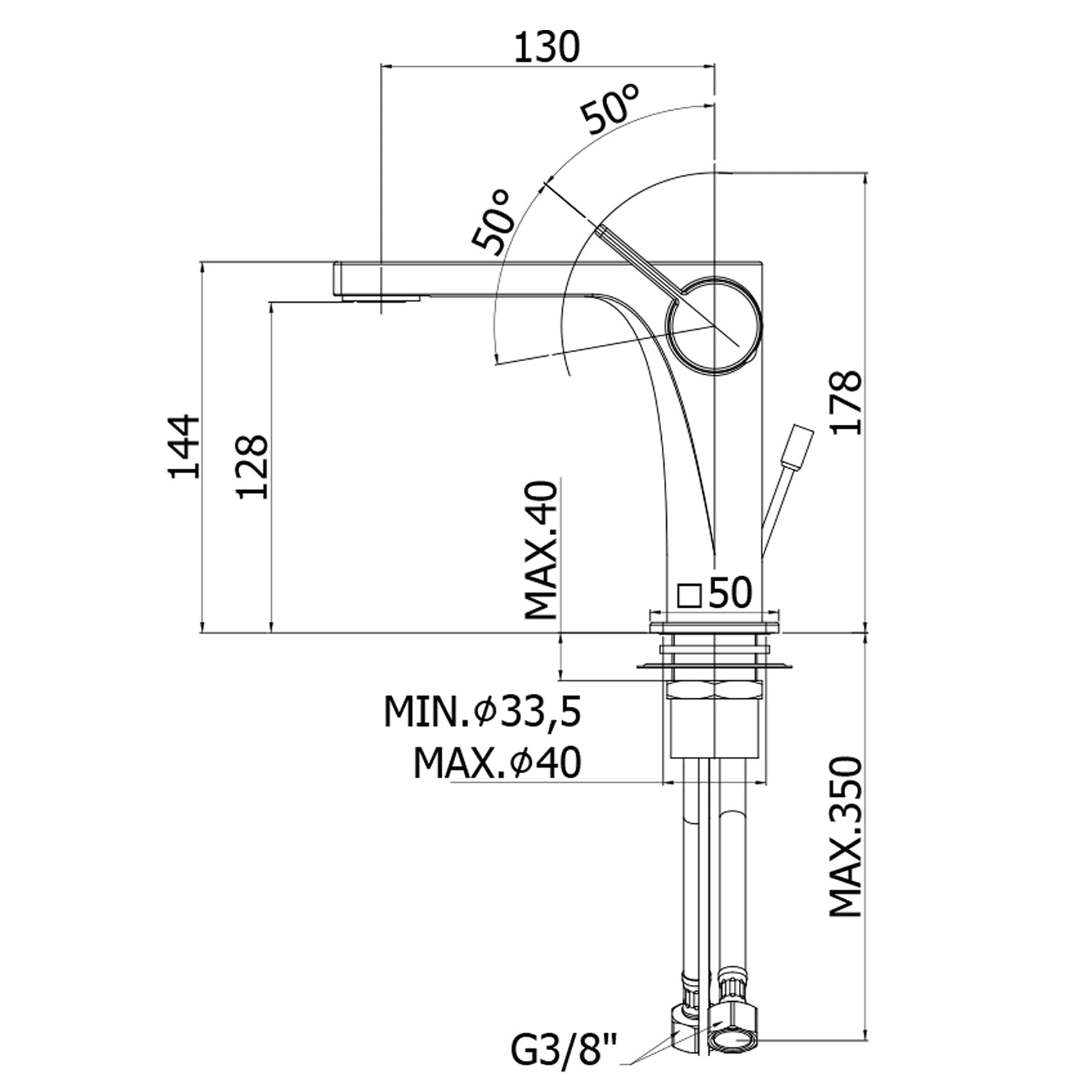  Miscelatore lavabo Paffoni Rock senza scrico con aeratore M24x1 by CeramicStore | Lo specialista del tuo bagno