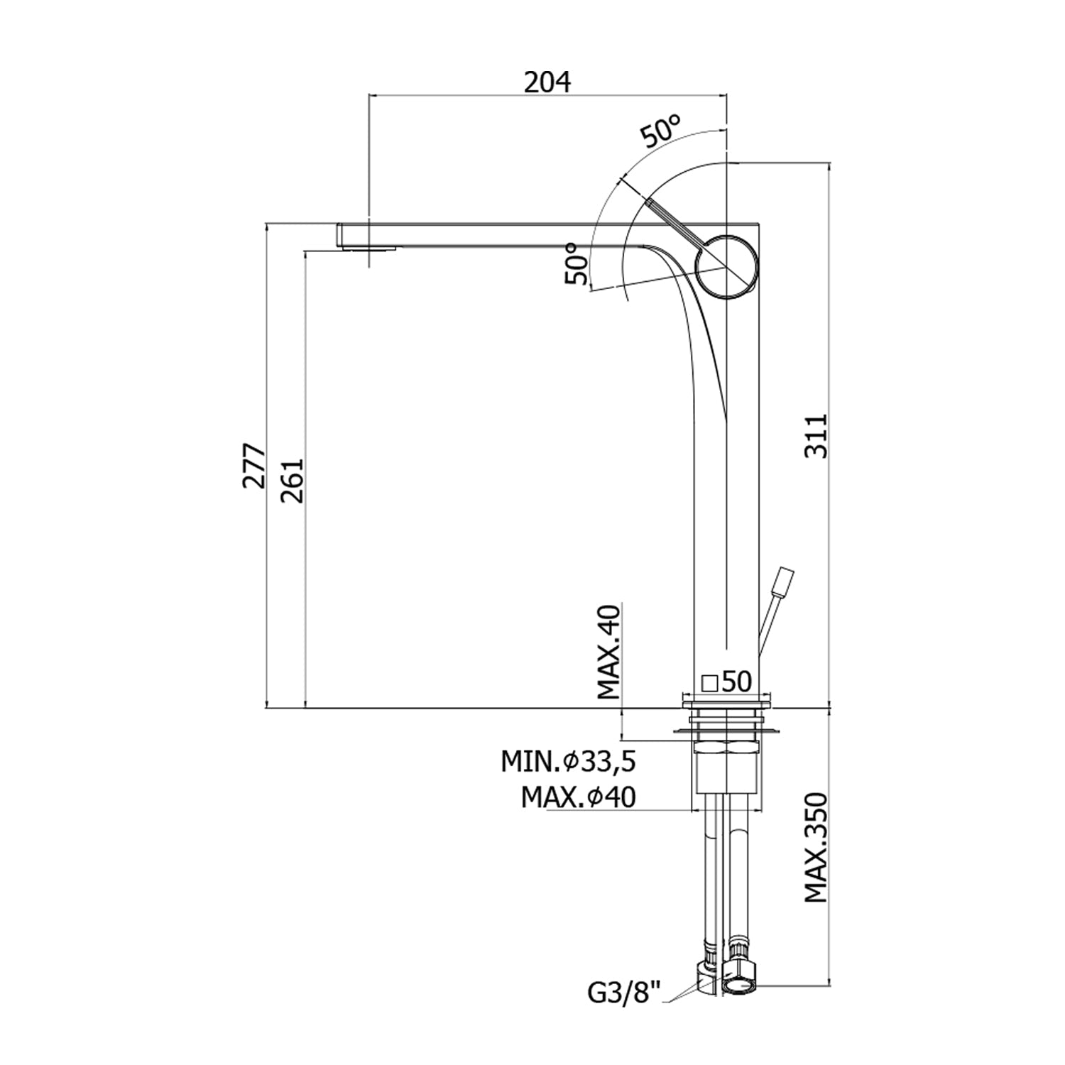  Miscelatore lavabo prolungato Paffoni Rock senza scarico by CeramicStore | Lo specialista del tuo bagno