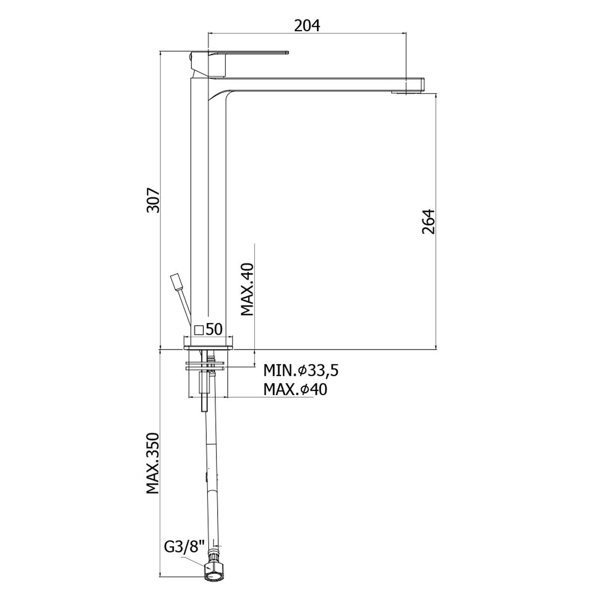  Miscelatore lavabo prolungato Paffoni Tango senza scarico con aeratore M24x1 by CeramicStore | Lo specialista del tuo bagno