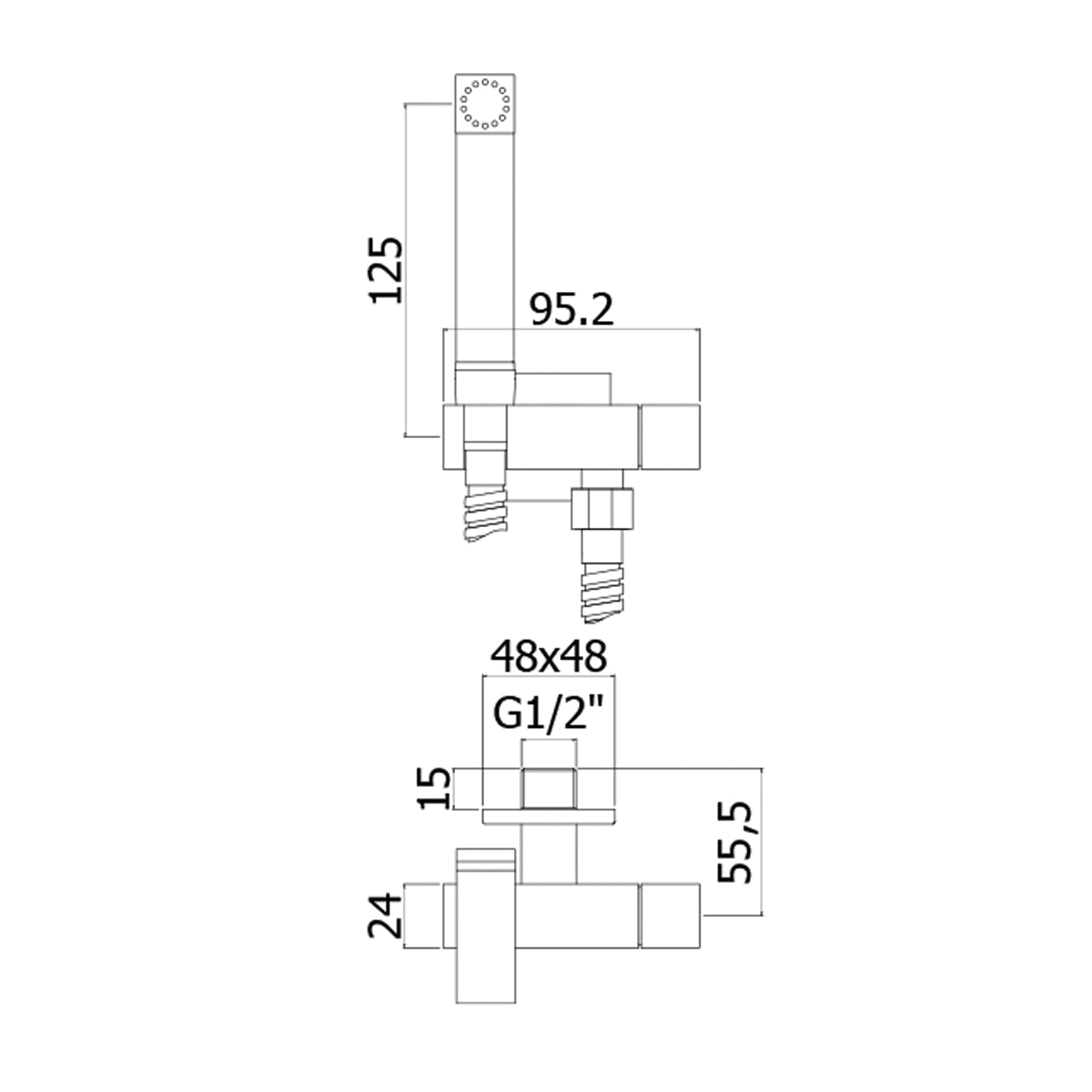  Set bidet incasso quadro Paffoni Tweet Square con rubinetto solo acqua fredda by CeramicStore | Lo specialista del tuo bagno