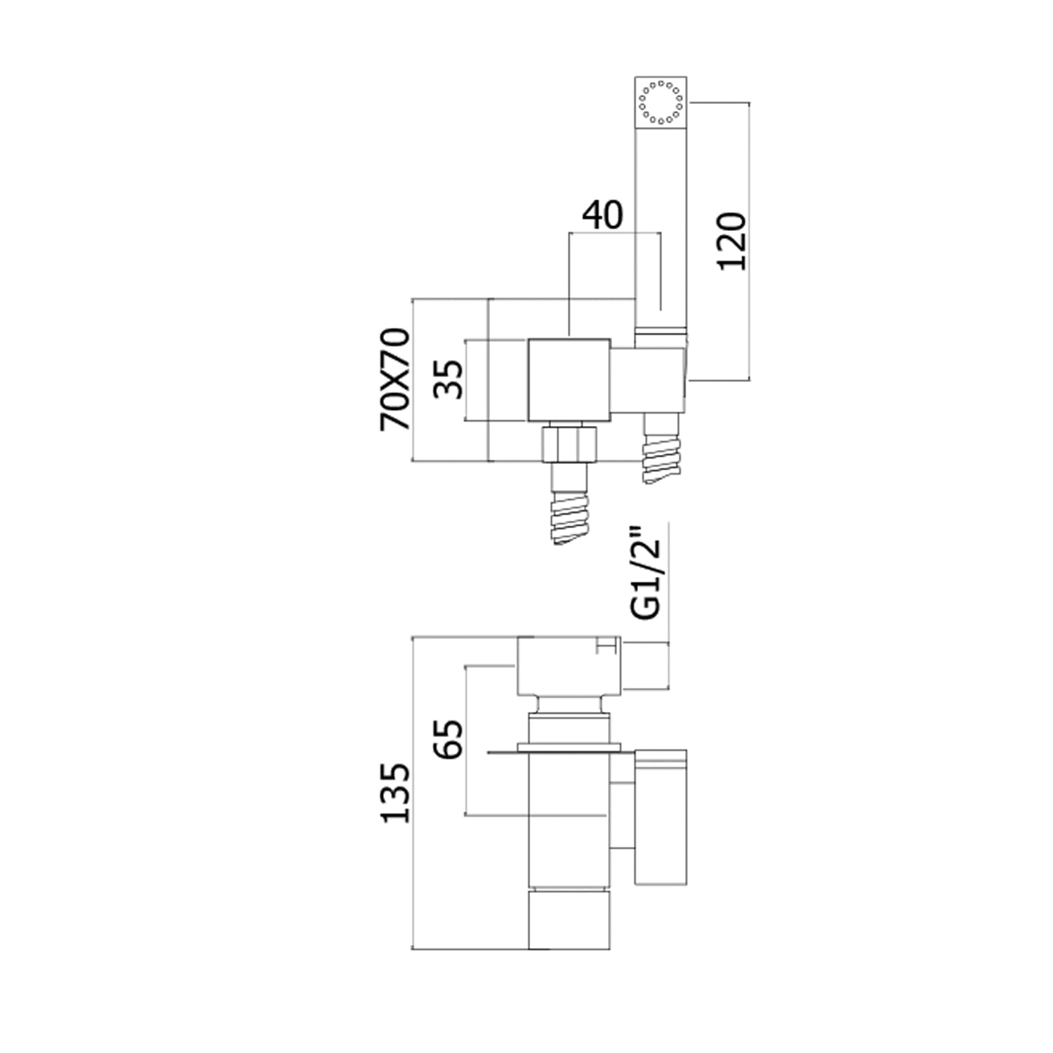  Set bidet incasso quadro Paffoni Tweet Square Mix con miscelatore e doccia in metallo by CeramicStore | Lo specialista del tuo bagno