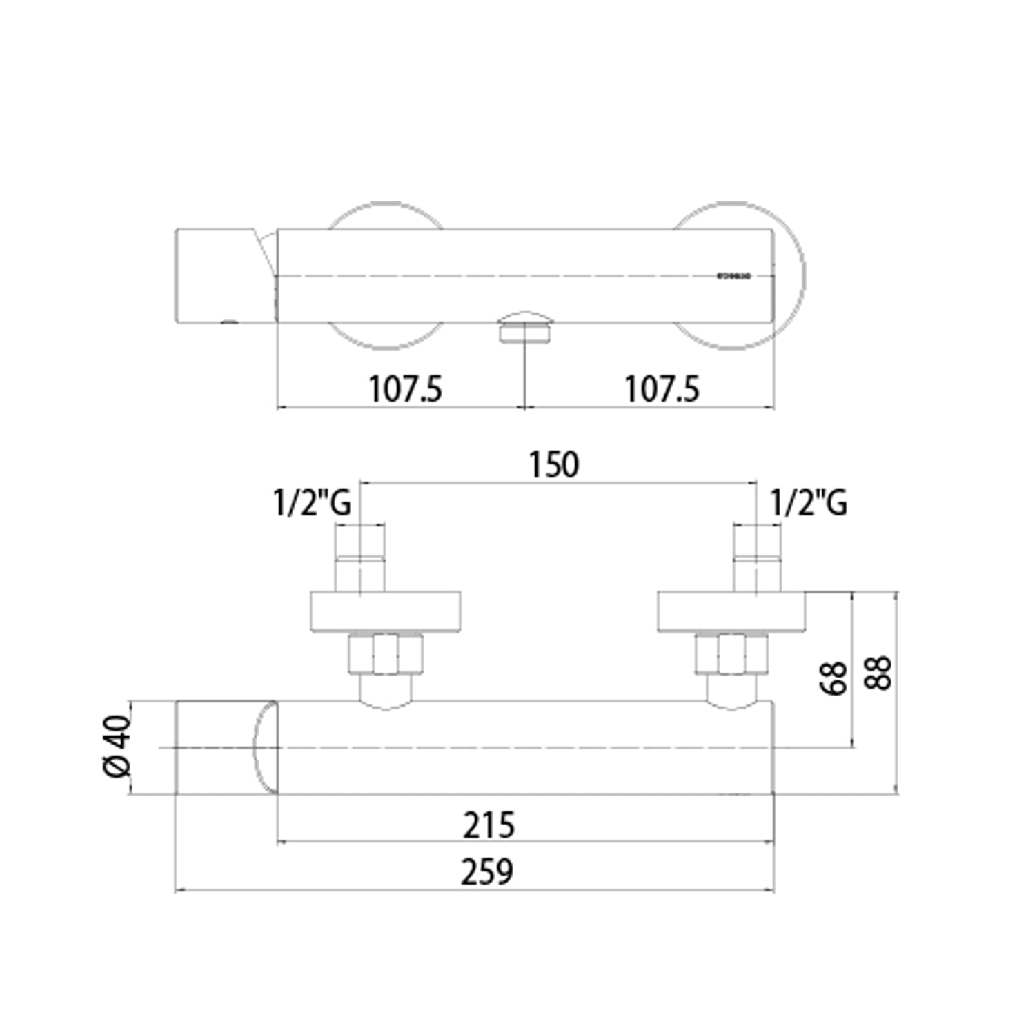  Miscelatore doccia esterno Bossini ottone cromato uscita art. Z005130 by CeramicStore | Lo specialista del tuo bagno