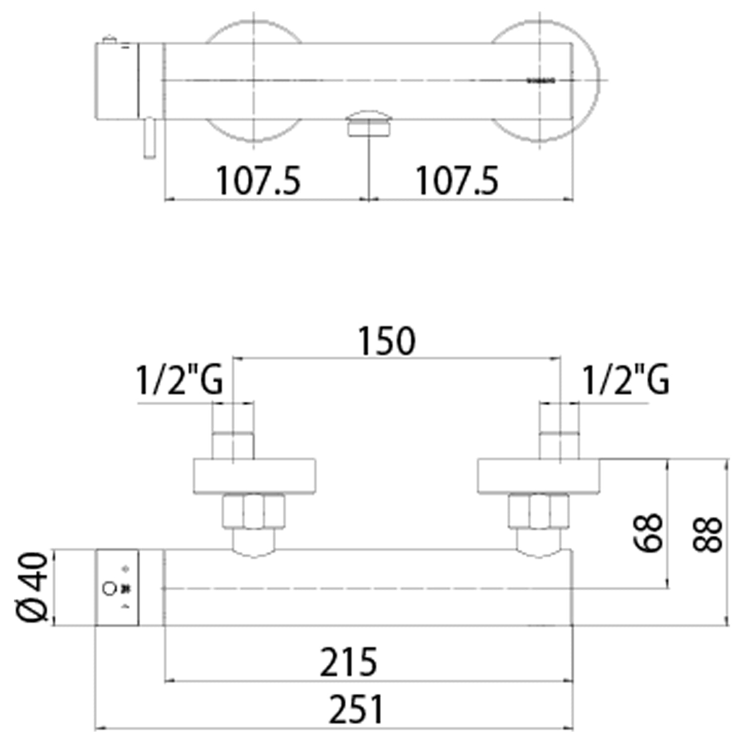  Miscelatore termostatico esterno doccia di Bossini in ottone nero opaco by CeramicStore | Lo specialista del tuo bagno