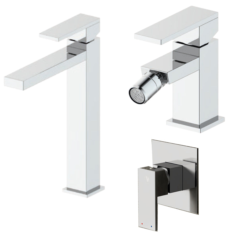 Composizione Square con miscelatore lavabo alto