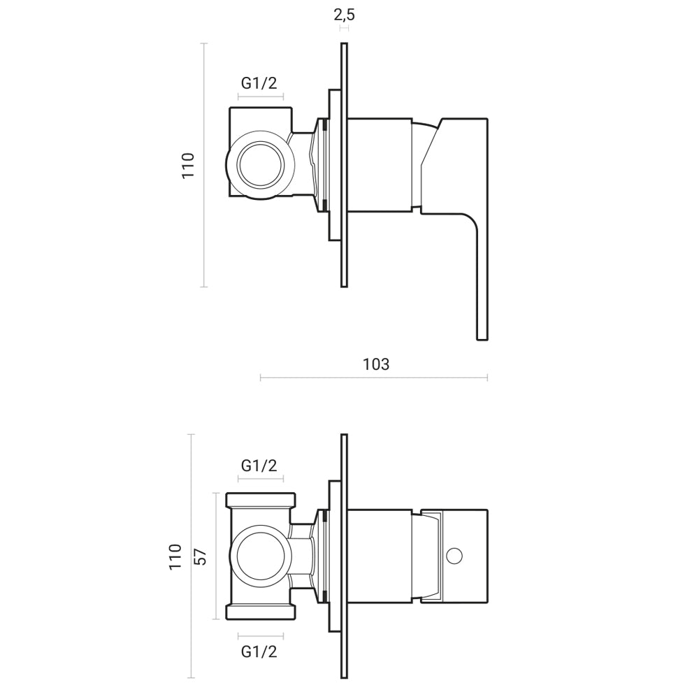  Composizione Square con miscelatore lavabo alto