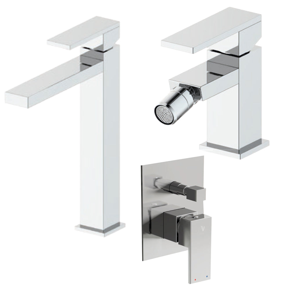Composizione Square con miscelatore lavabo alto