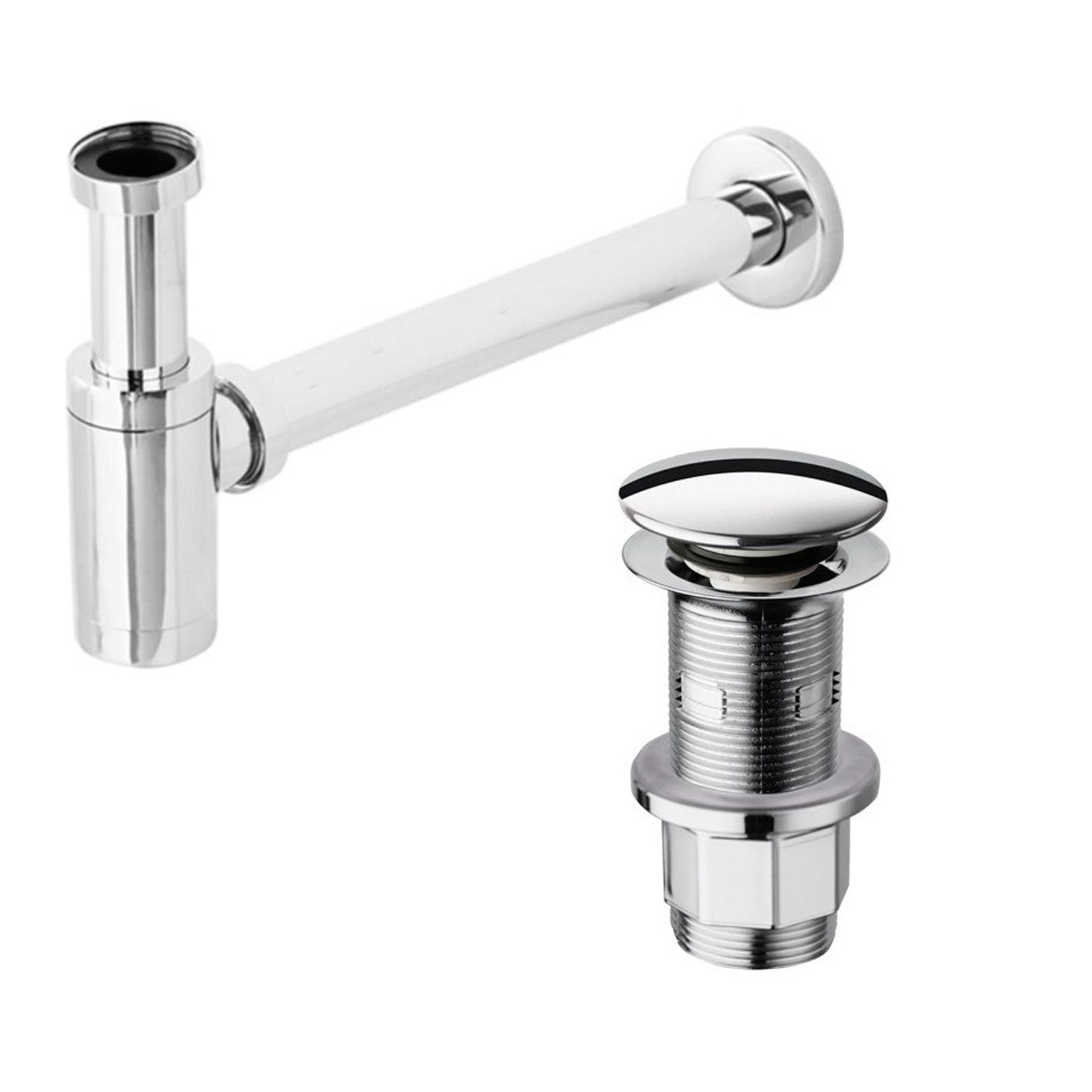 Kit per installazione lavabo con sifone design e piletta clic clac by CeramicStore | Lo specialista del tuo bagno