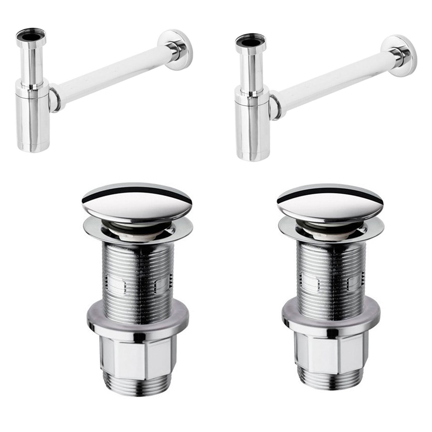 Kit per installazione per due lavabi con sifone design e piletta clic clac by CeramicStore | Lo specialista del tuo bagno