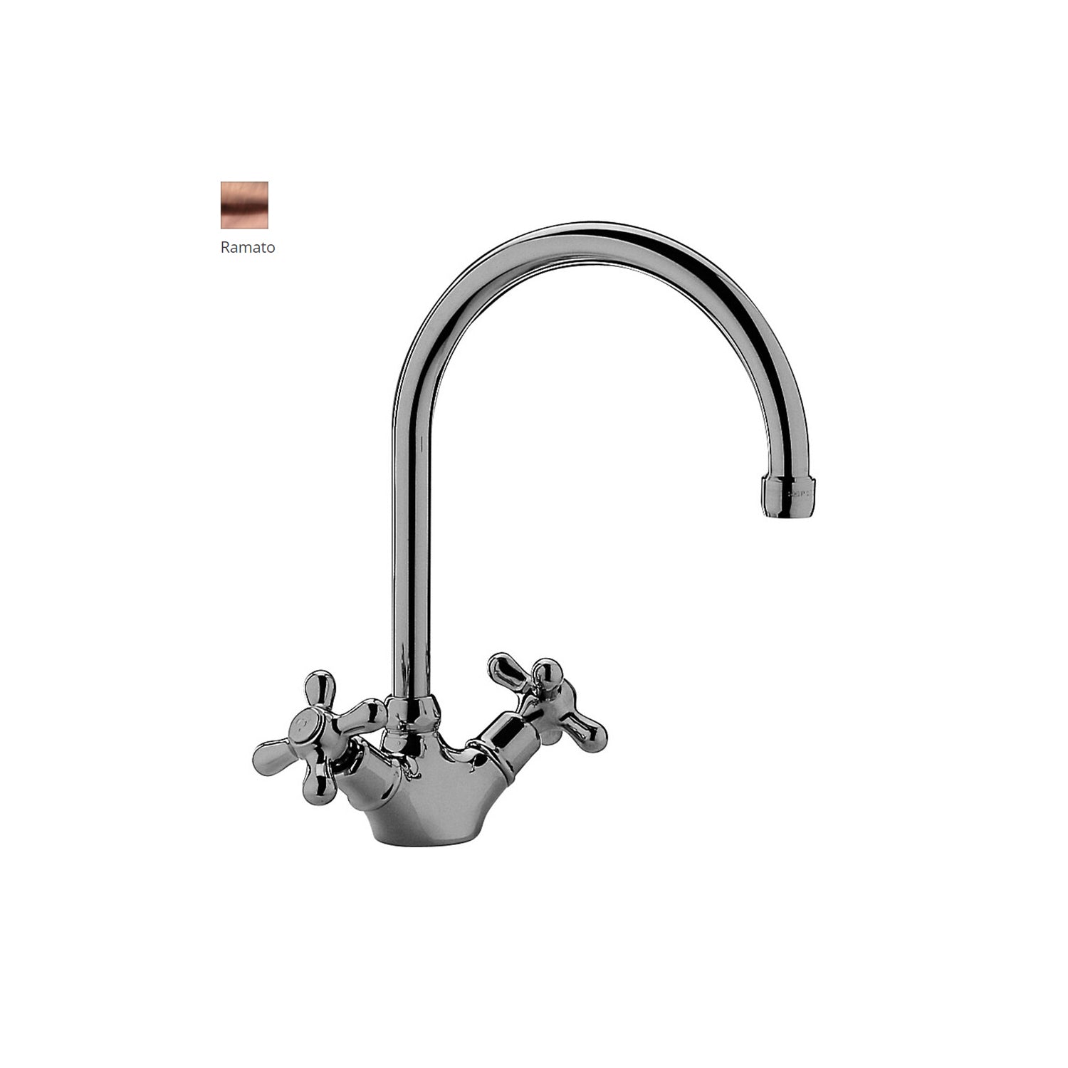 Miscelatore lavello monoforo con canna a ombrello orientabile Paffoni serie Iris - Ramato by CeramicStore | Lo specialista del tuo bagno