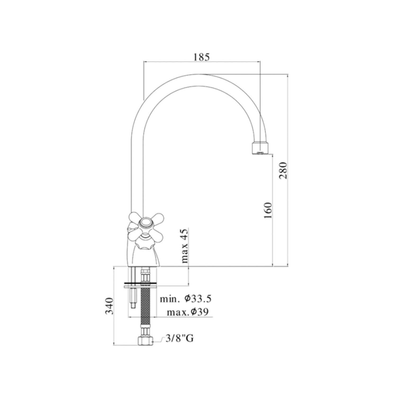  Miscelatore lavello monoforo con canna a ombrello orientabile Paffoni serie Iris - Ramato by CeramicStore | Lo specialista del tuo bagno