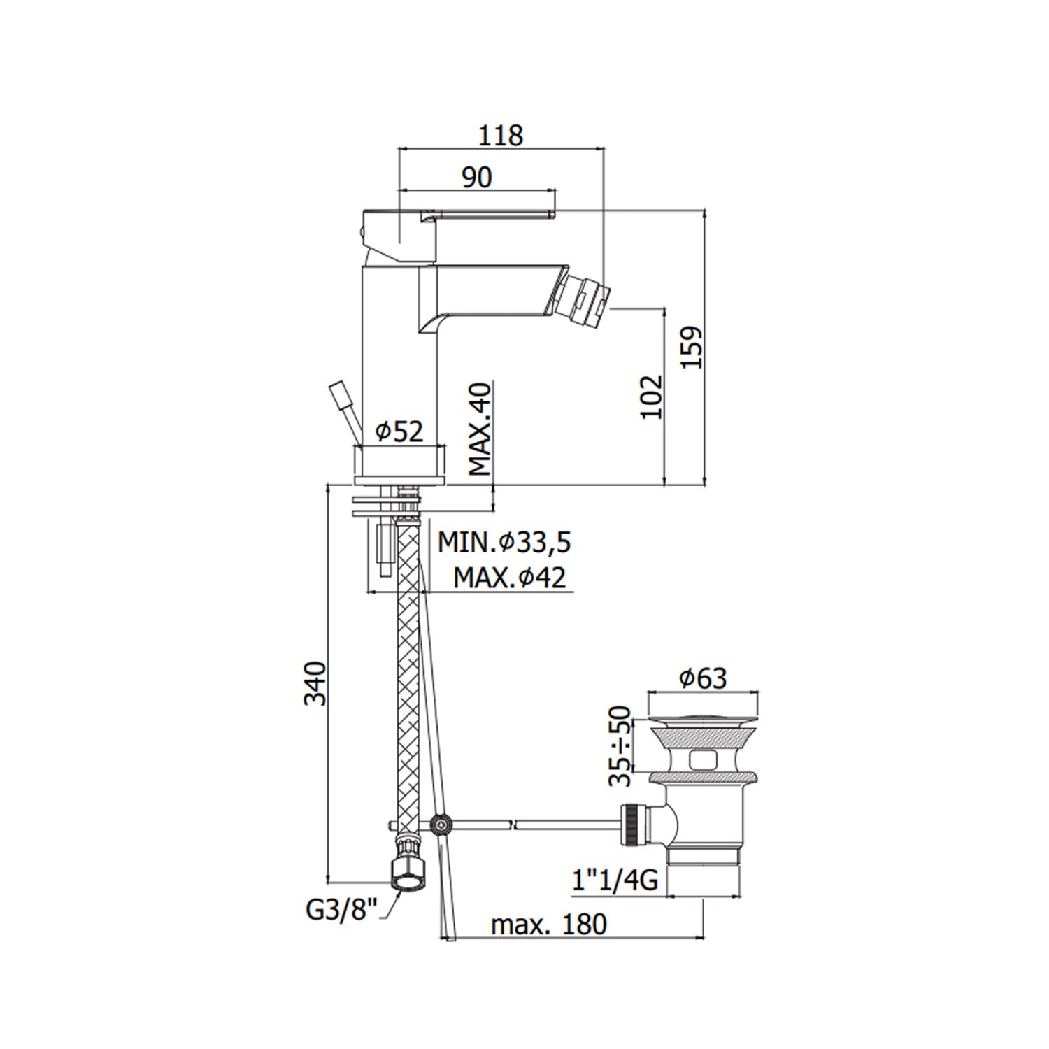  Miscelatore bidet con scarico automatico Paffoni serie West - Cromato by CeramicStore | Lo specialista del tuo bagno