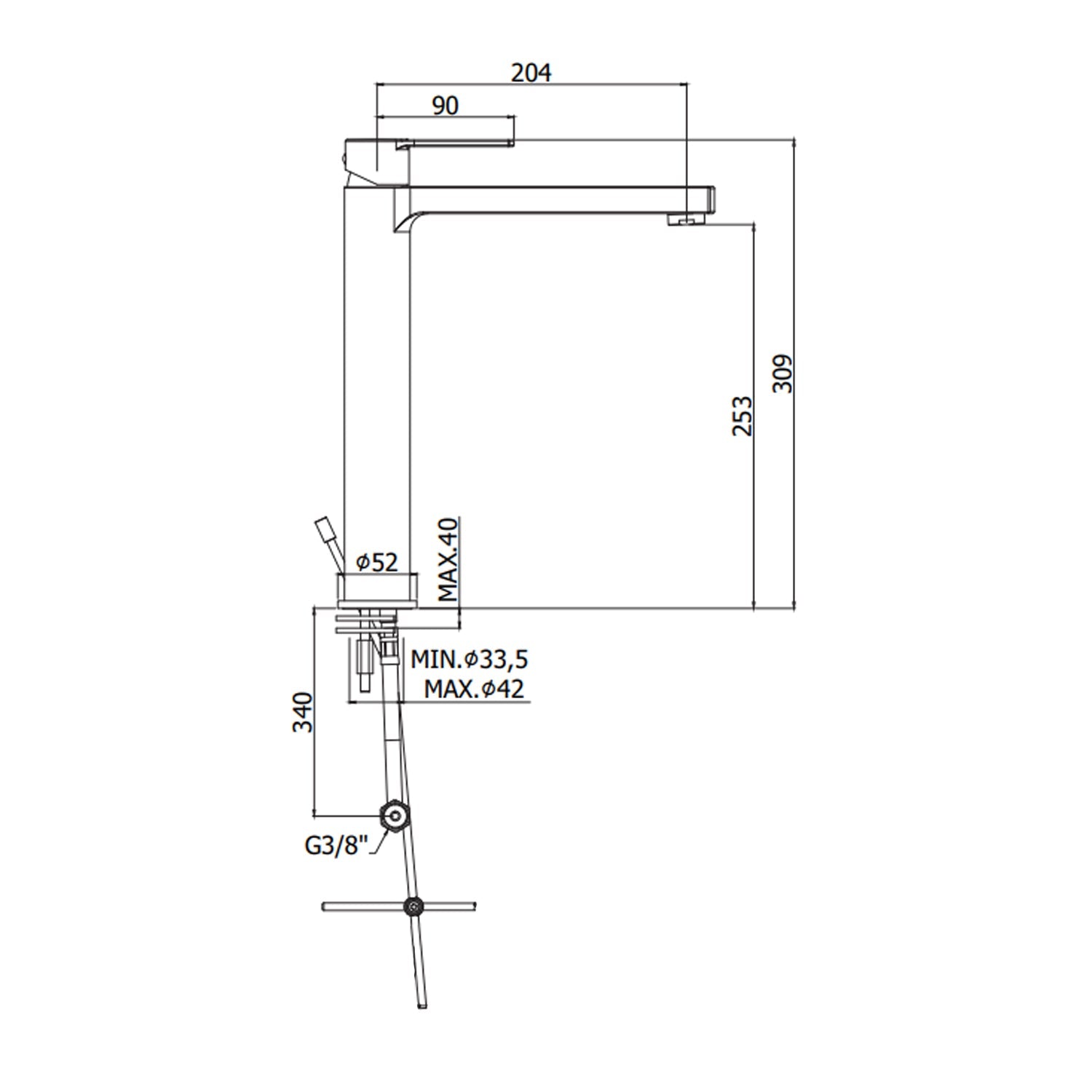  Miscelatore lavabo alto Paffoni serie West - Cromato by CeramicStore | Lo specialista del tuo bagno