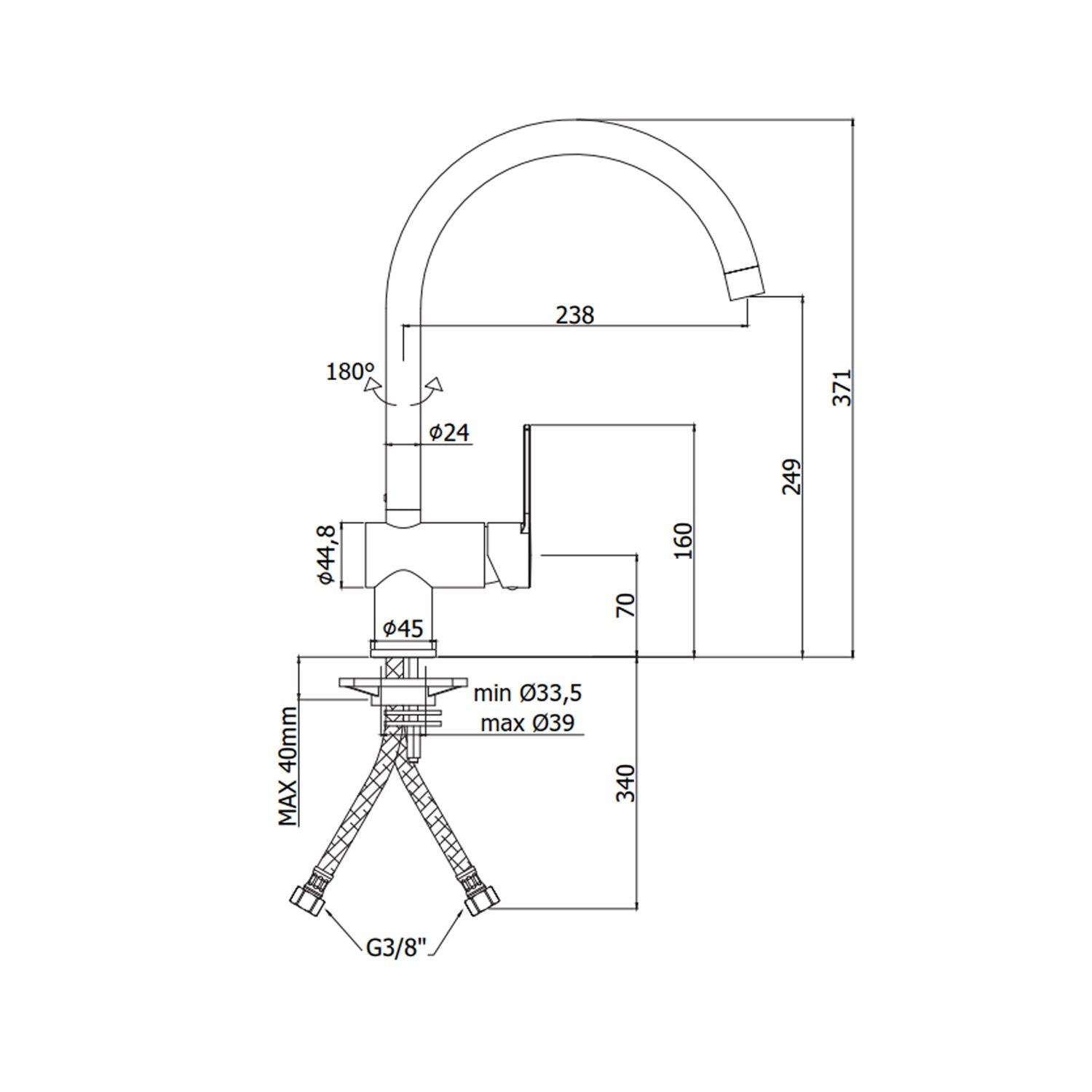  Miscelatore lavello con canna orientabile Paffoni serie West - Cromato by CeramicStore | Lo specialista del tuo bagno