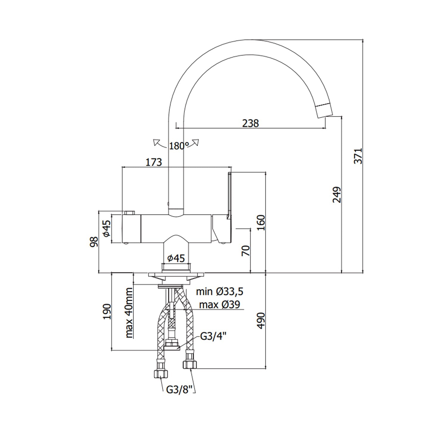  Miscelatore lavello con canna orientabile e attacco lavastoviglie Paffoni serie West - Cromato by CeramicStore | Lo specialista del tuo bagno