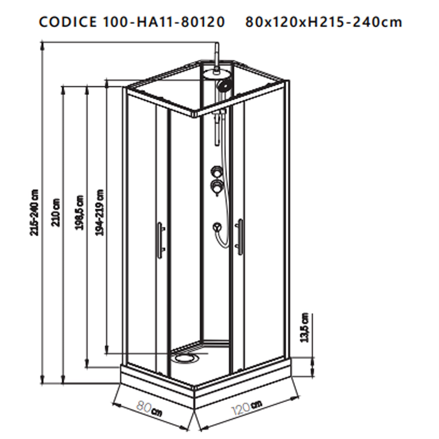  Box Doccia modello Kenya apertura angolare 80x120 cm by CeramicStore | Lo specialista del tuo bagno