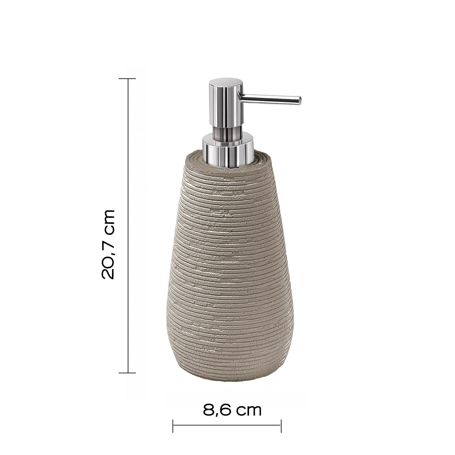  Dosasapone da appoggio in resina Gedy serie Gemini - Tortora